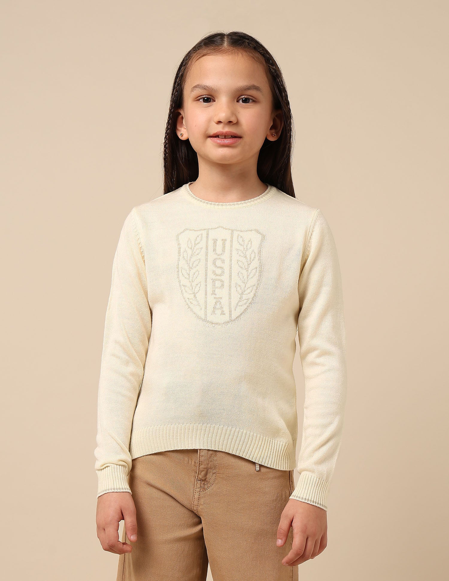 Girls Brand Patterned Knit Sweater - Image 6