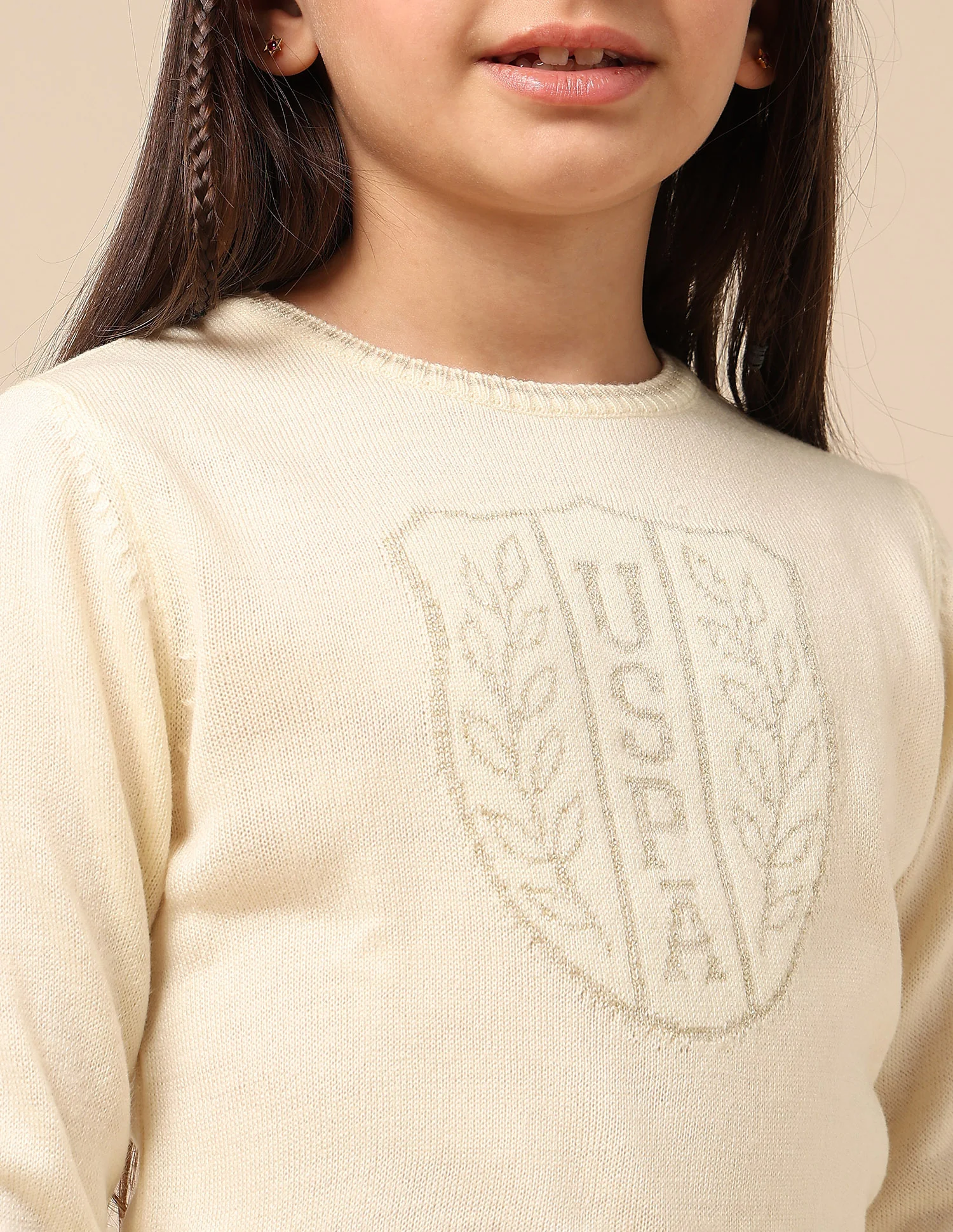 Girls Brand Patterned Knit Sweater - Image 7