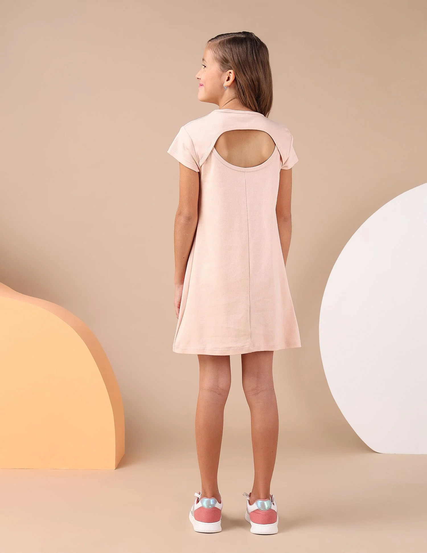 Girls Brand Printed A Line Dress - Image 4
