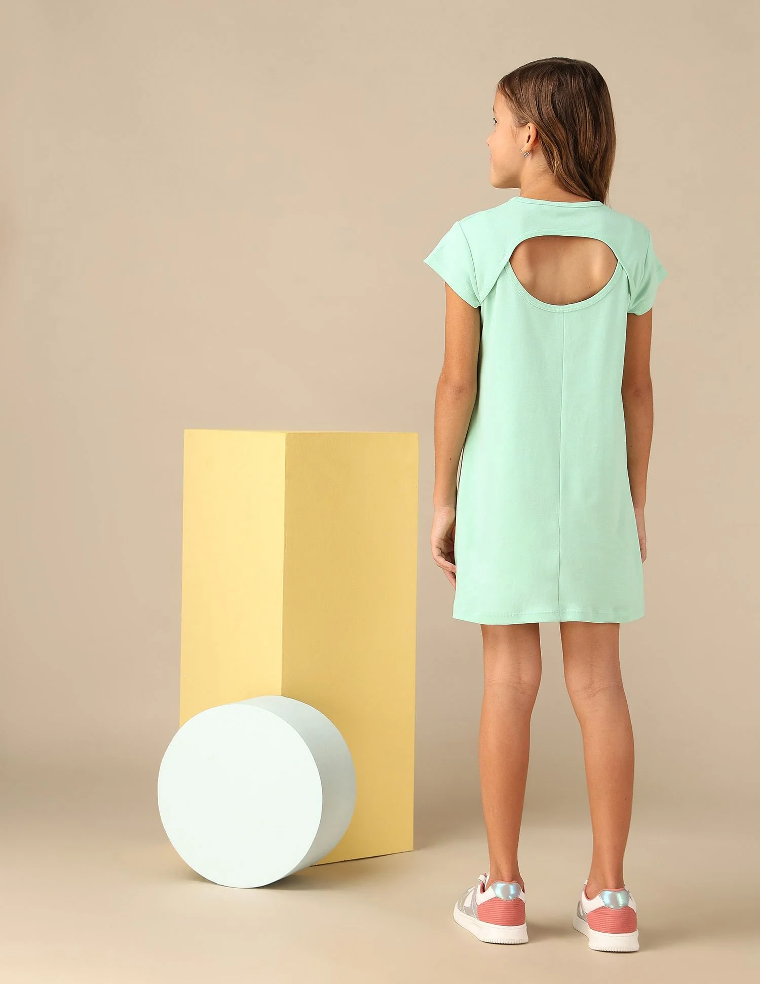 Girls Brand Printed A Line Dress - Image 3
