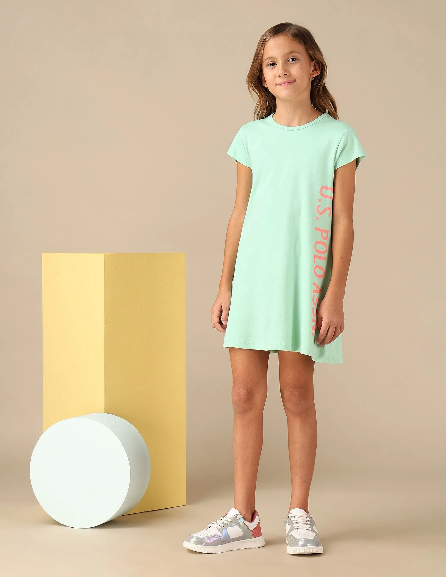 Girls Brand Printed A Line Dress - Image 4