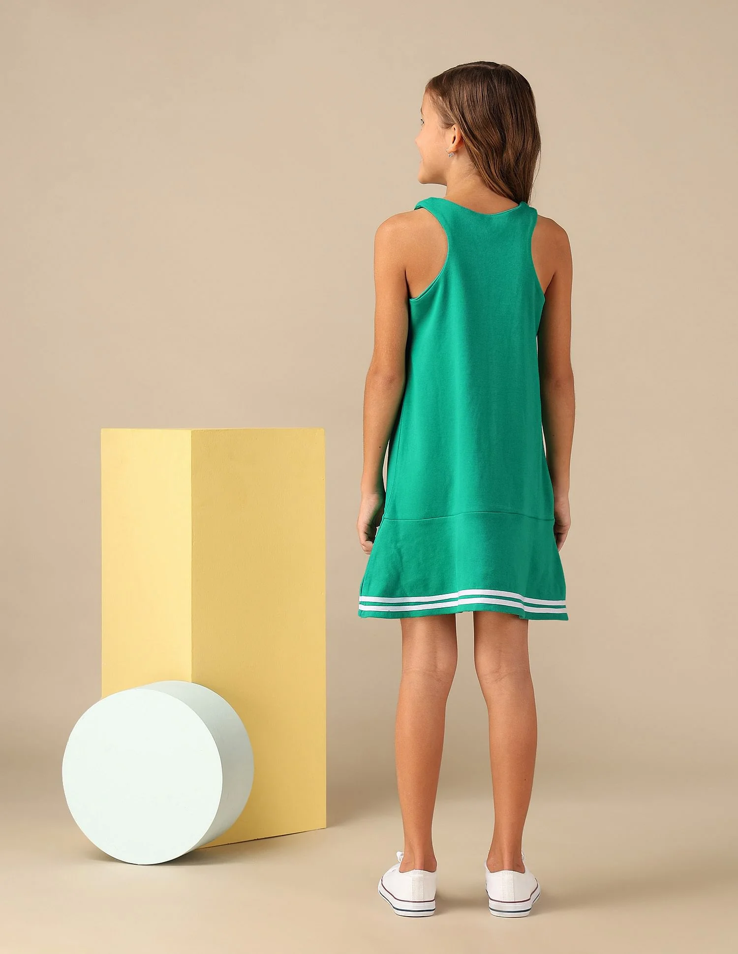 Girls Brand Printed A Line Dress - Image 3