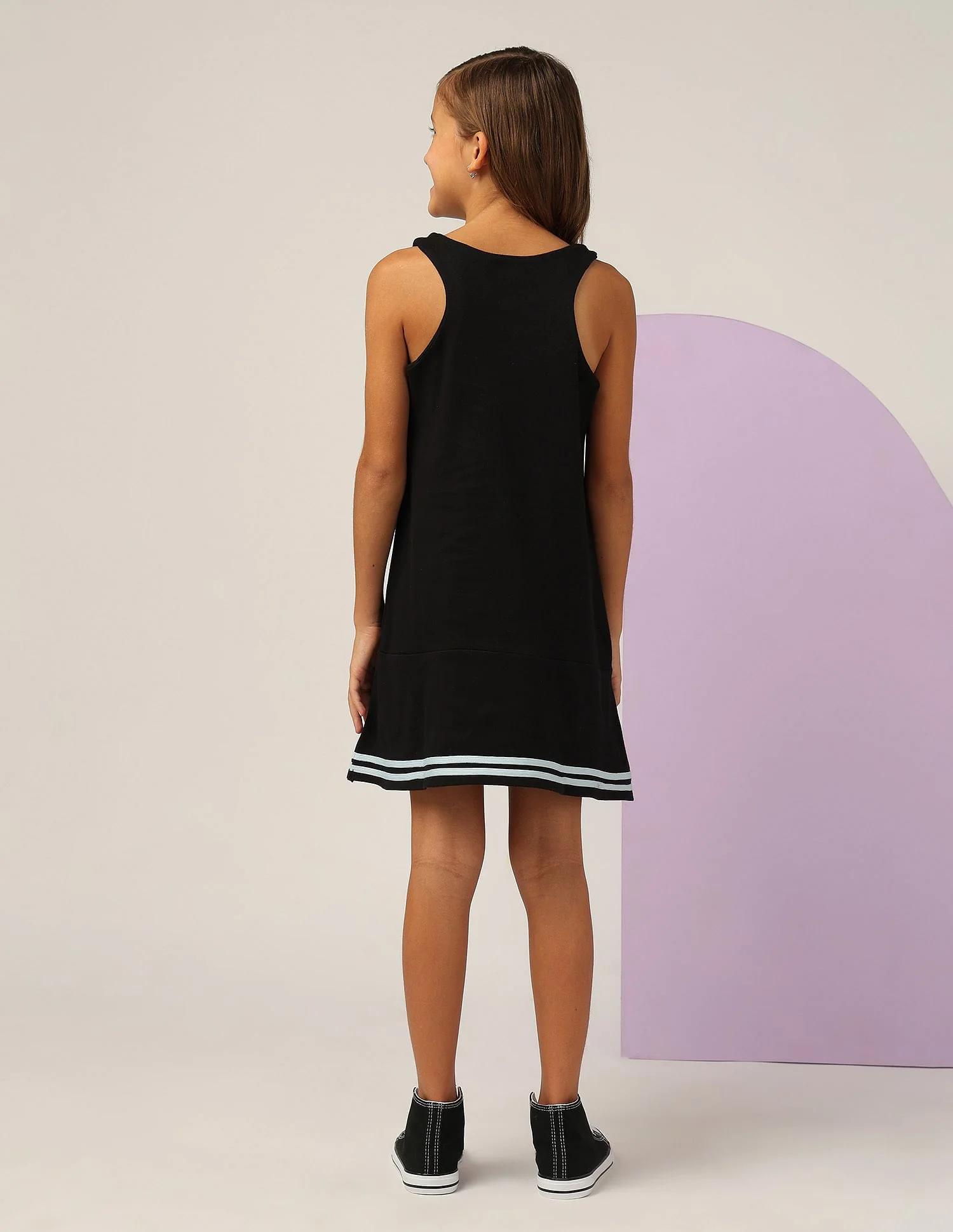 Girls Brand Printed A Line Dress - Image 5