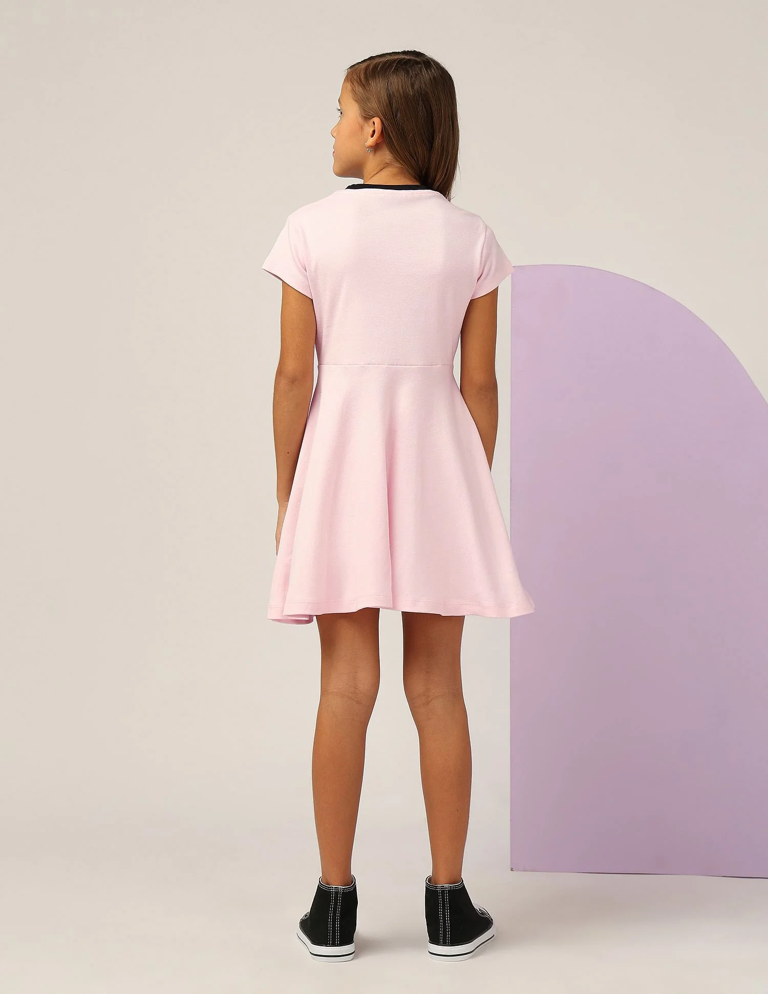 Girls Brand Printed Fit And Flare Dress - Image 4
