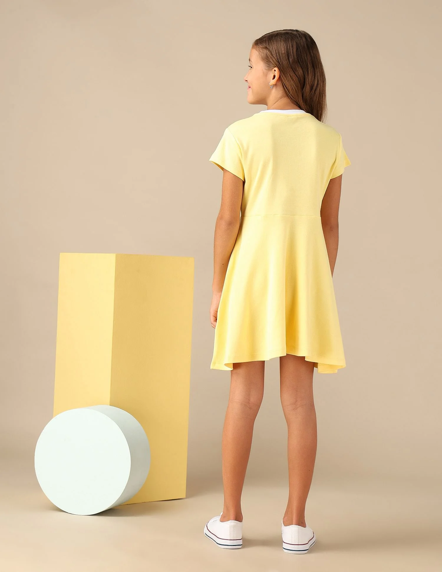 Girls Brand Printed Fit And Flare Dress - Image 4