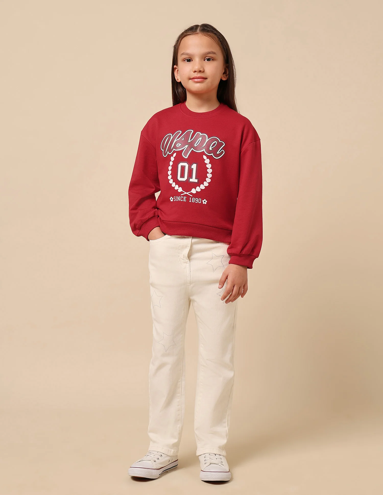 Girls Brand Printed Numeric Sweatshirt - Image 3