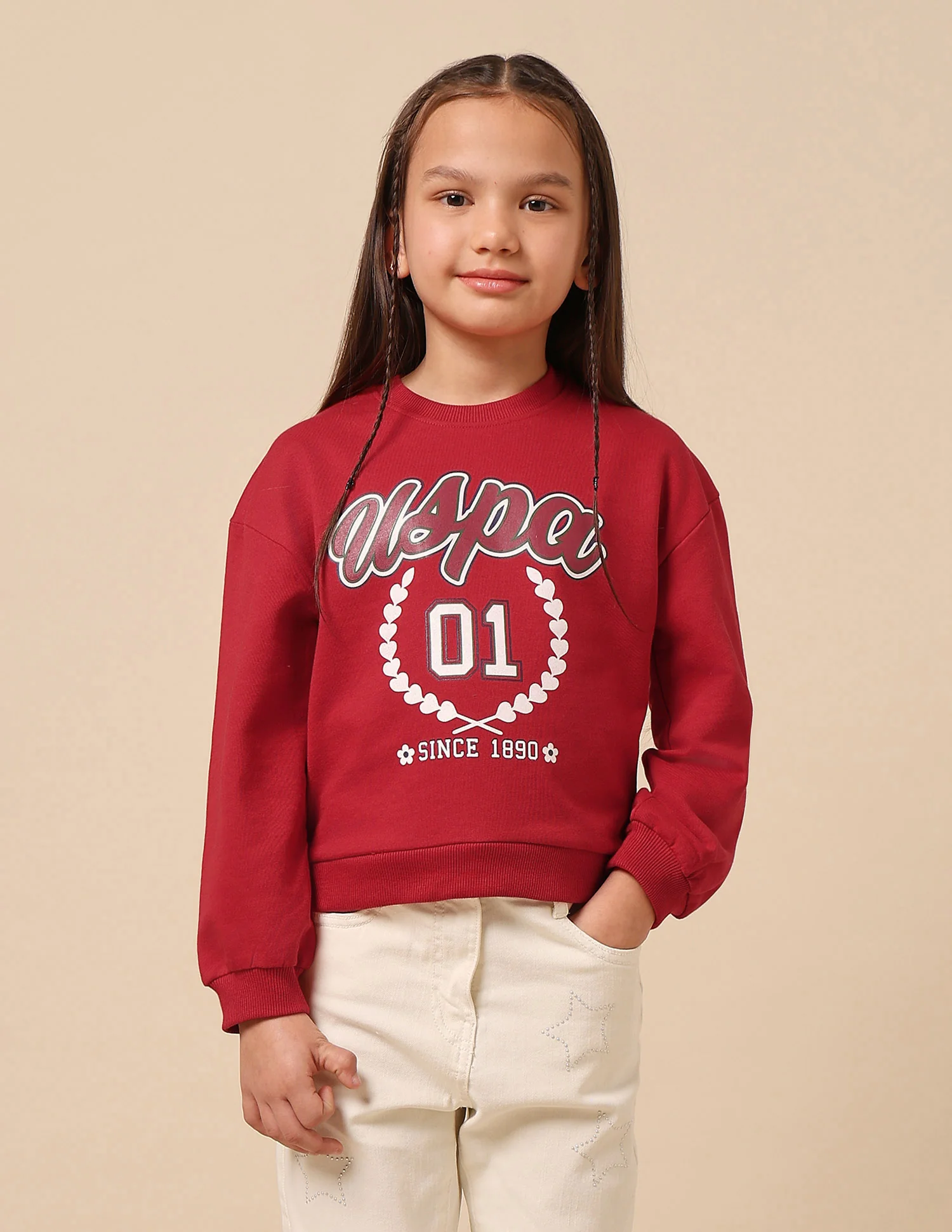 Girls Brand Printed Numeric Sweatshirt - Image 6