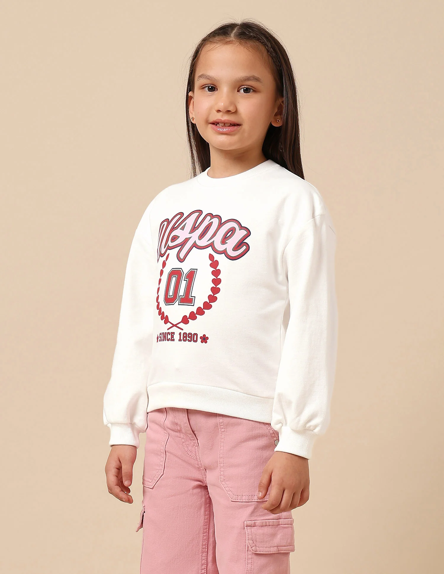 Girls Brand Printed Numeric Sweatshirt - Image 4