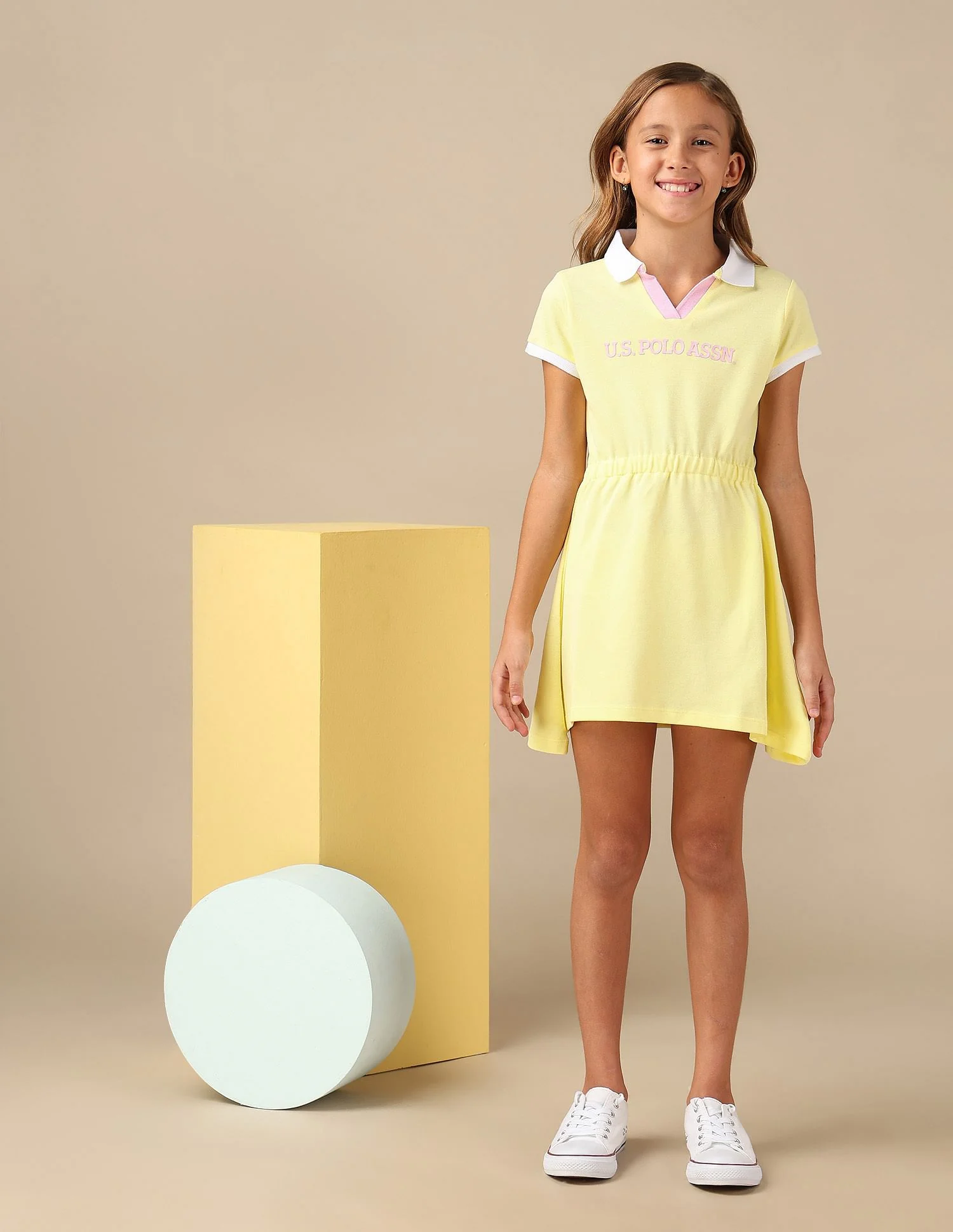 Girls Brand Printed Polo Dress - Image 4