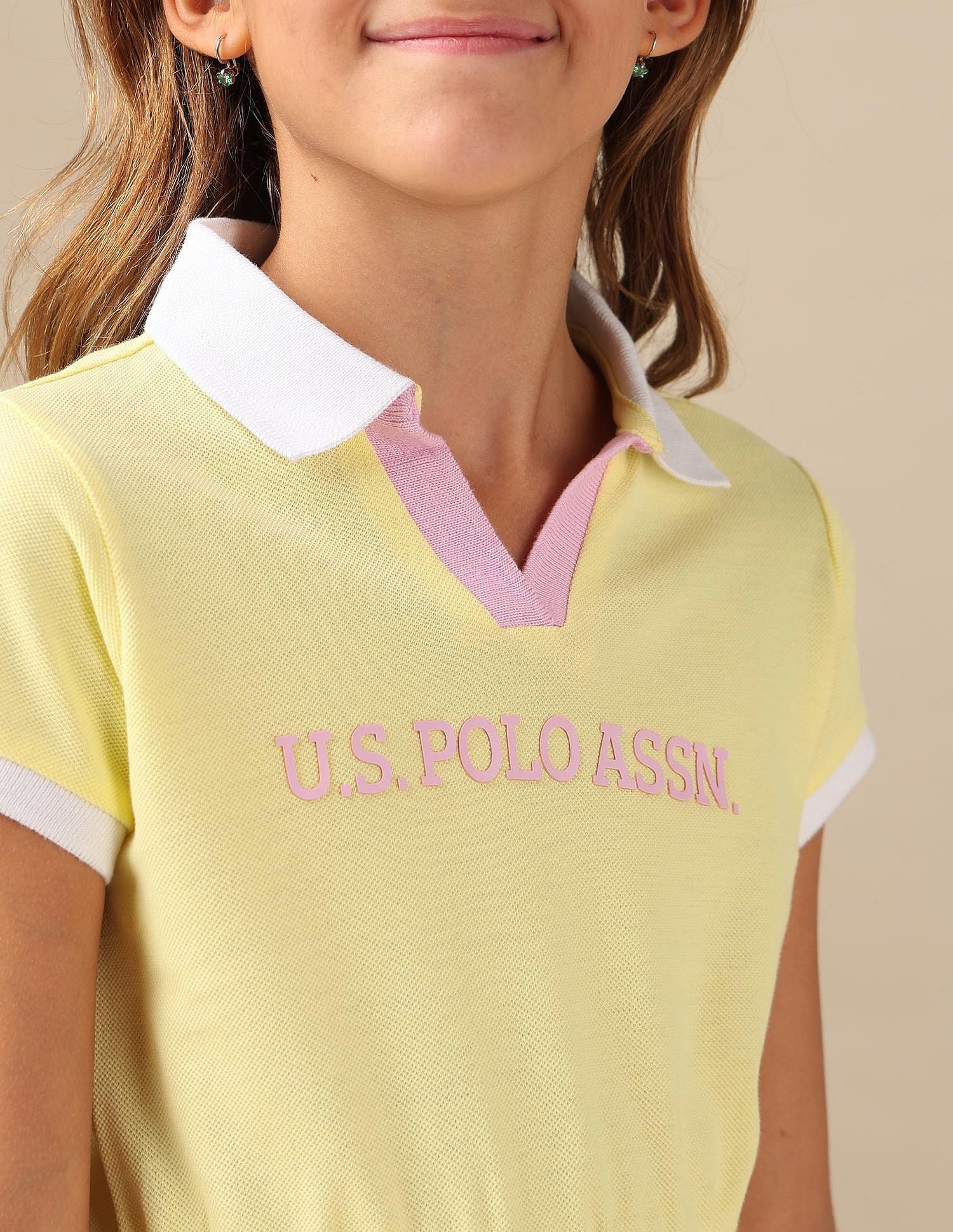 Girls Brand Printed Polo Dress - Image 5
