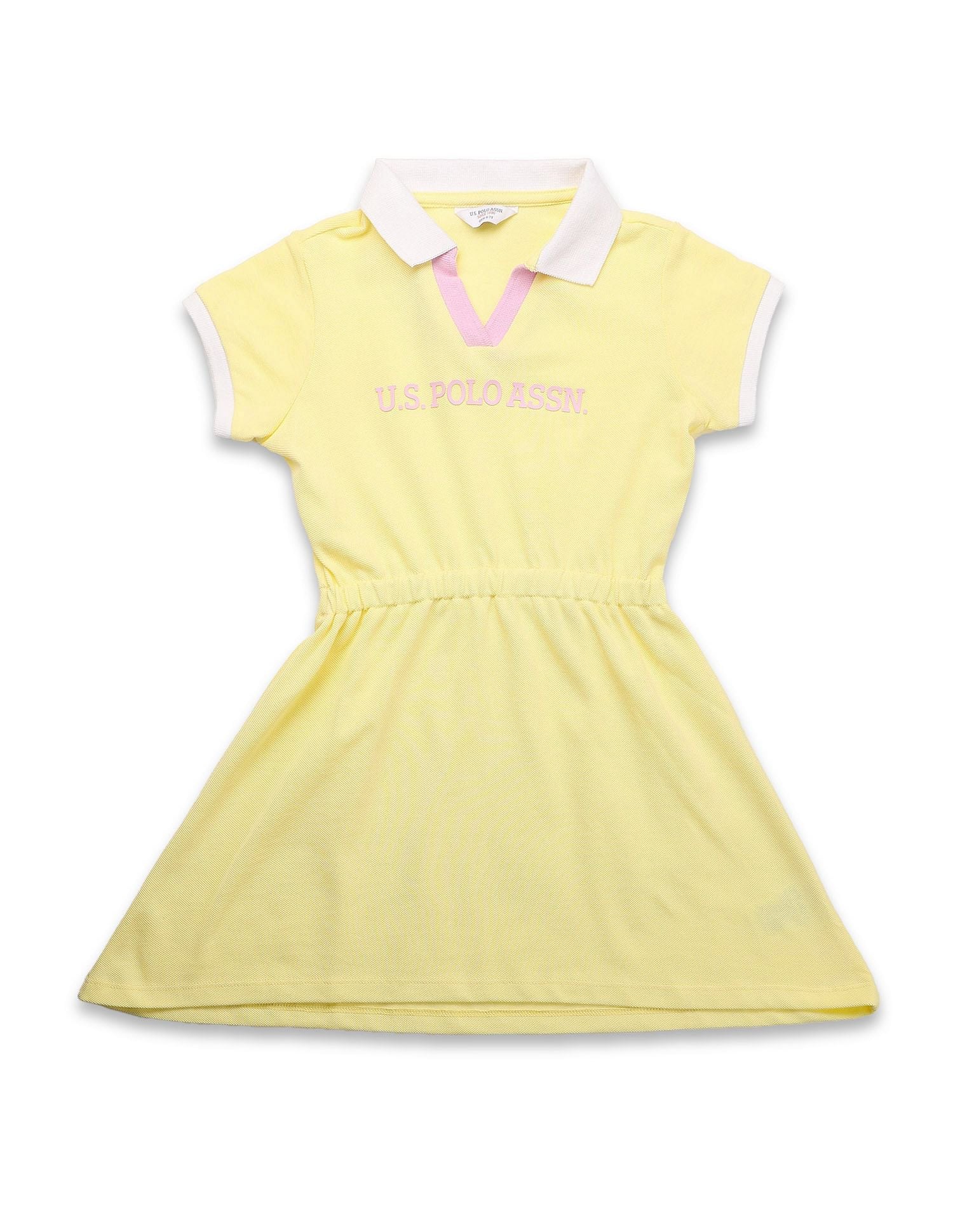 Girls Brand Printed Polo Dress - Image 6