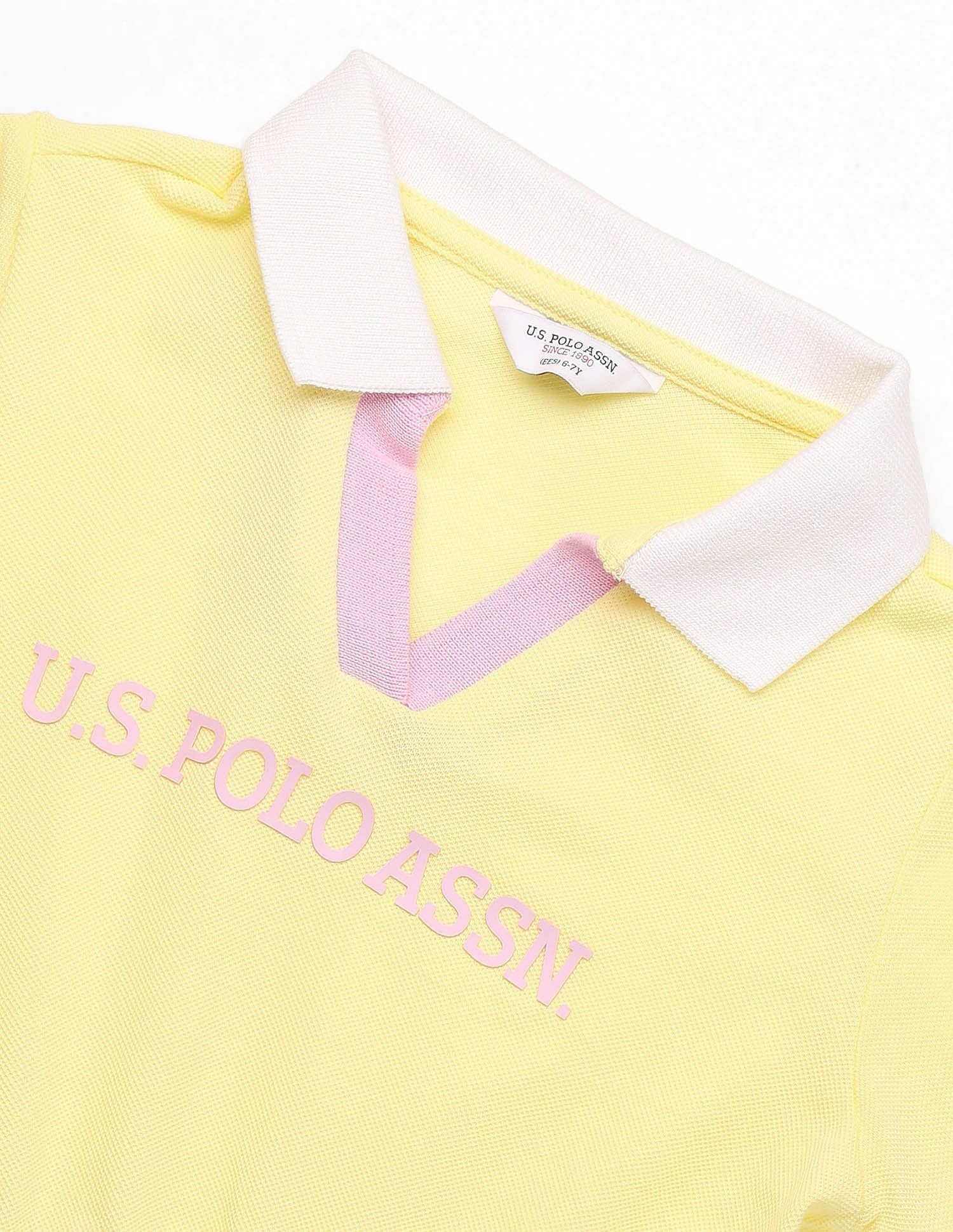 Girls Brand Printed Polo Dress - Image 8