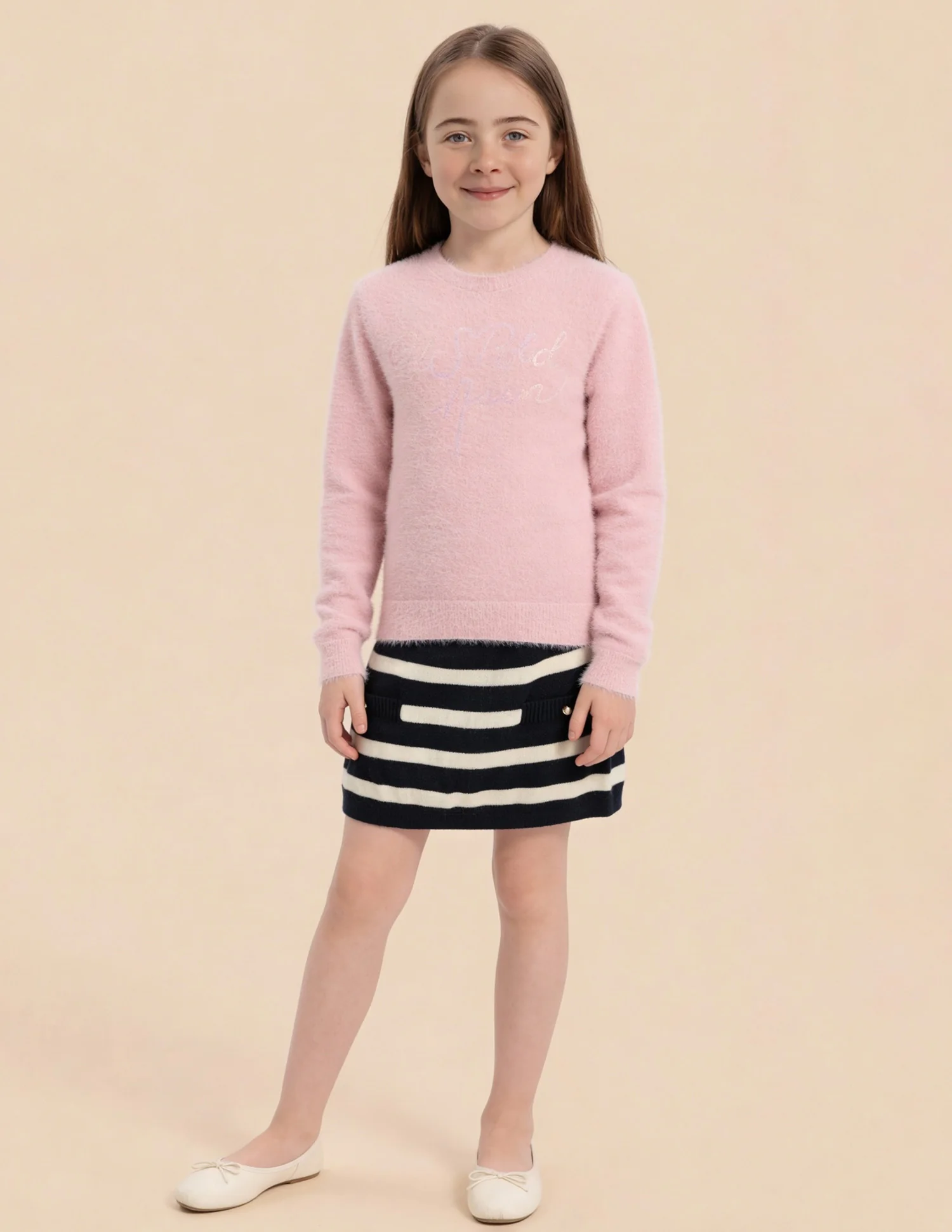 Girls Brand Printed Regular Fit Sweater - Image 3