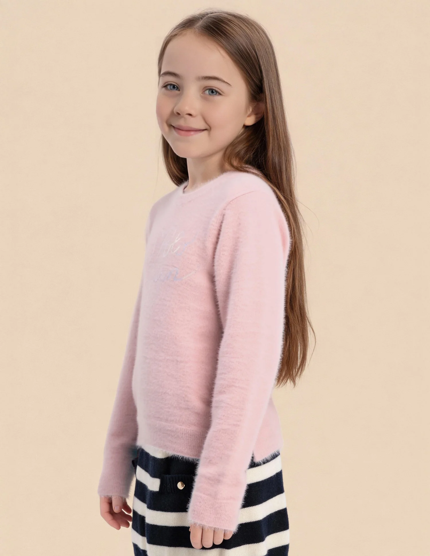 Girls Brand Printed Regular Fit Sweater - Image 4