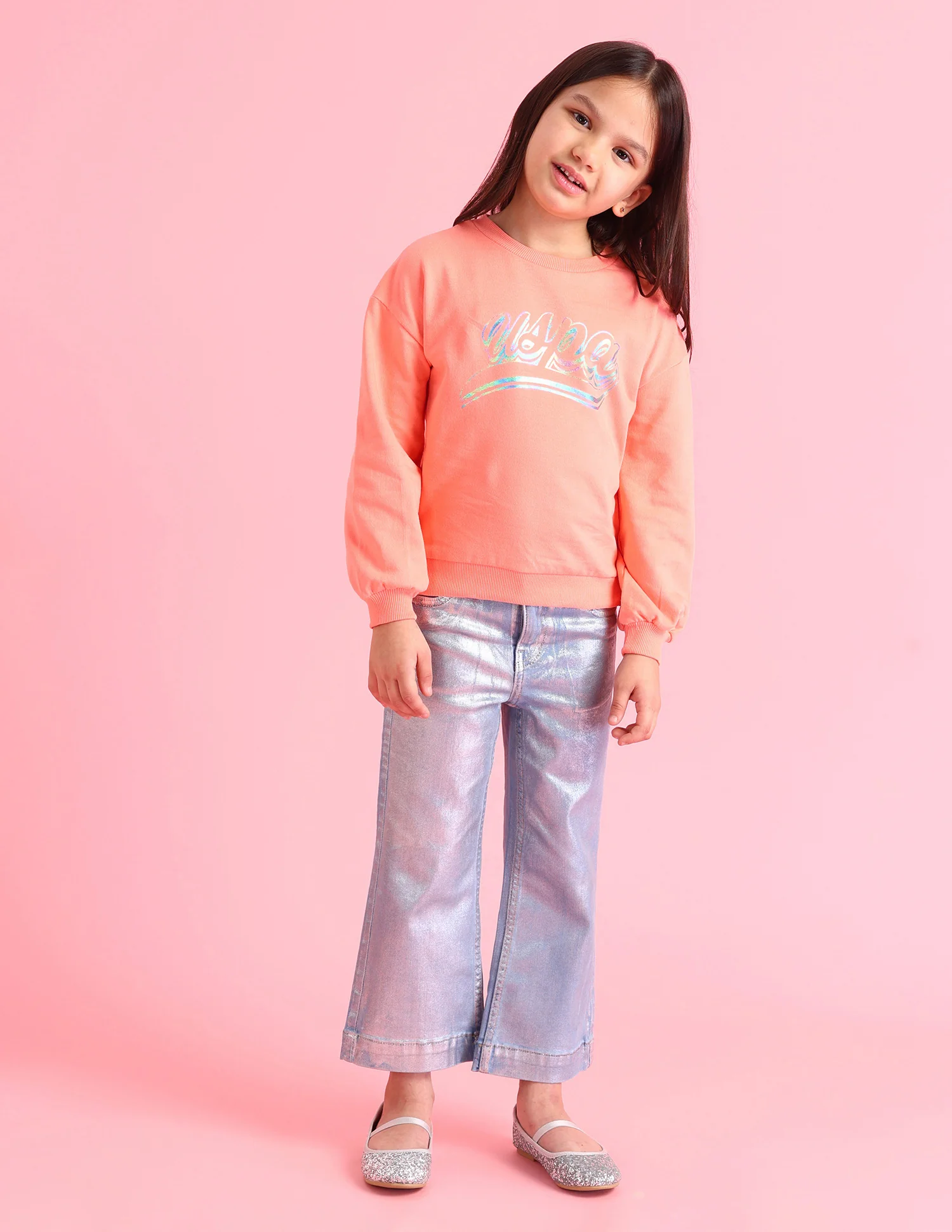 Girls Brand Printed Regular Fit Sweatshirt - Image 3