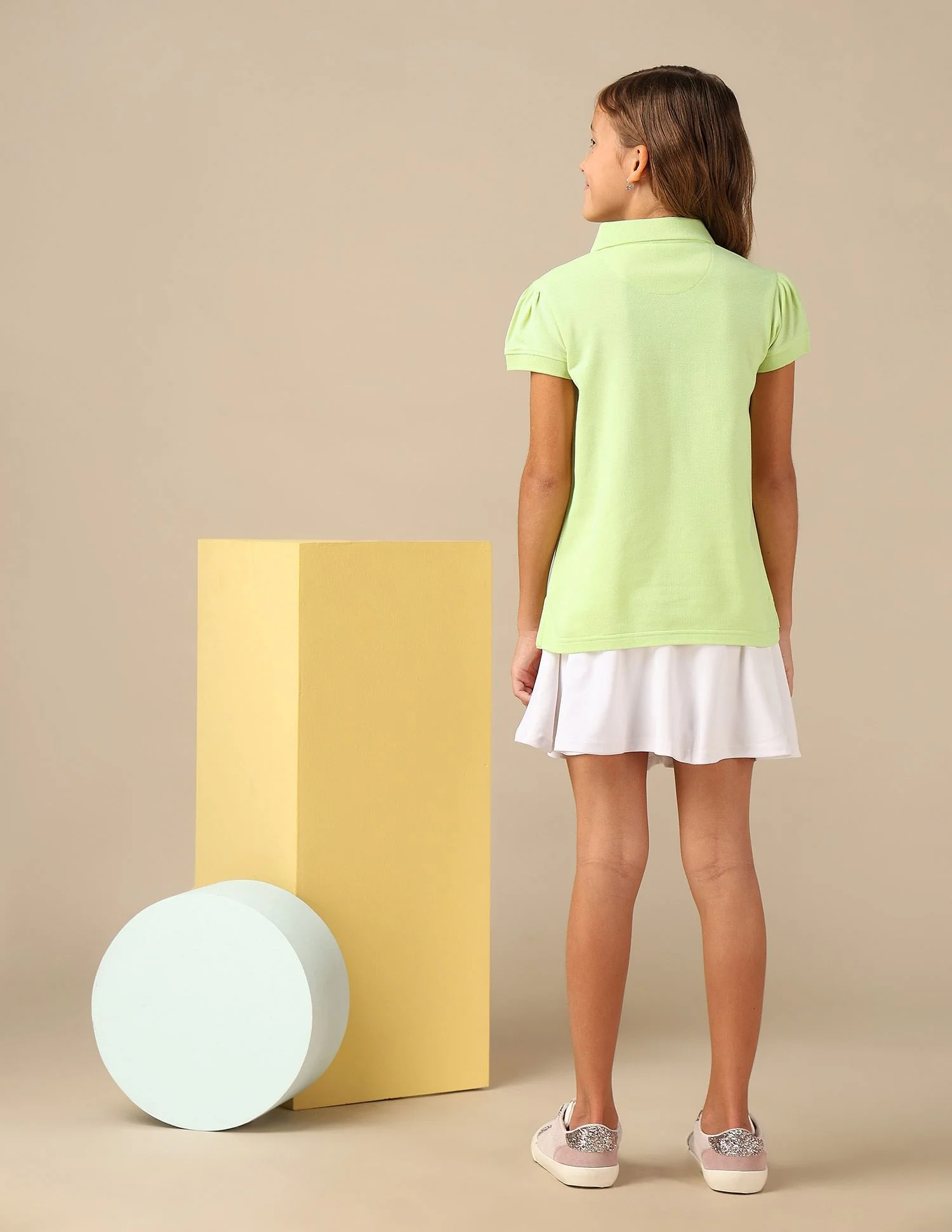 Girls Brand Printed Relaxed Fit Polo Shirt - Image 3