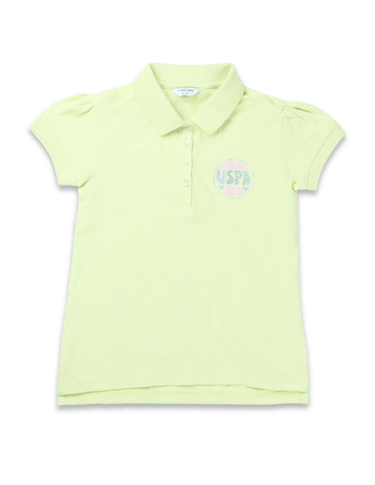 Girls Brand Printed Relaxed Fit Polo Shirt - Image 6