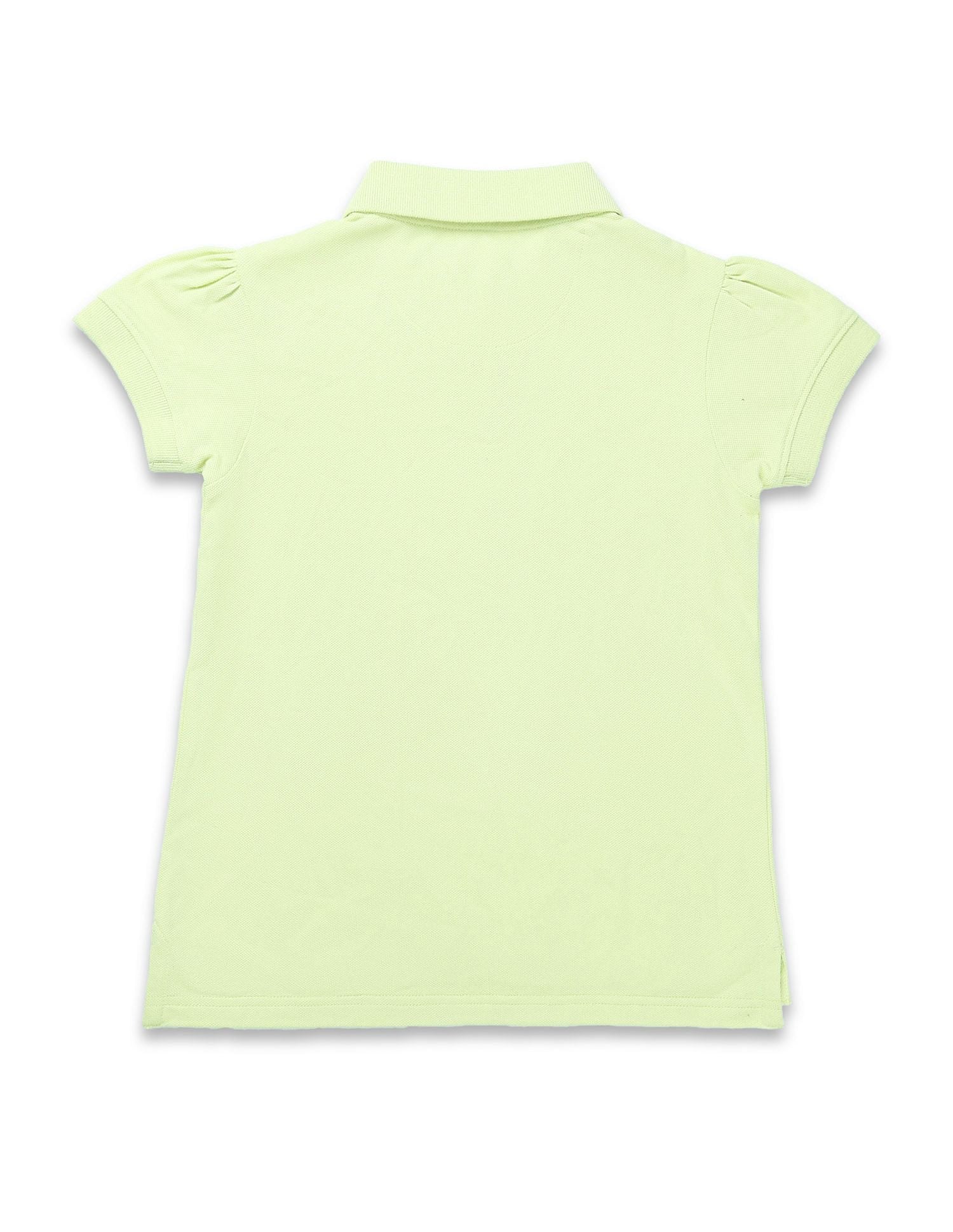 Girls Brand Printed Relaxed Fit Polo Shirt - Image 7
