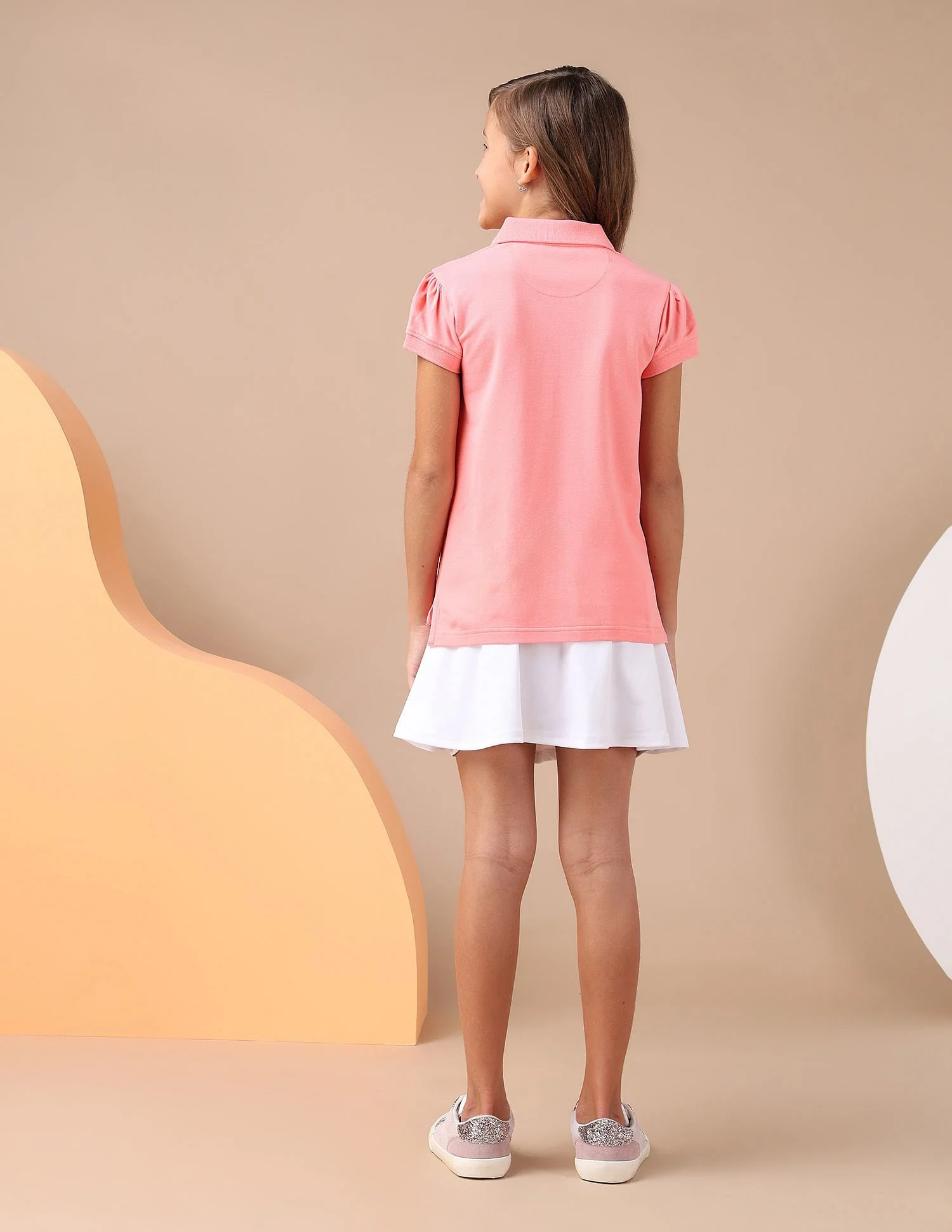 Girls Brand Printed Relaxed Fit Polo Shirt - Image 5