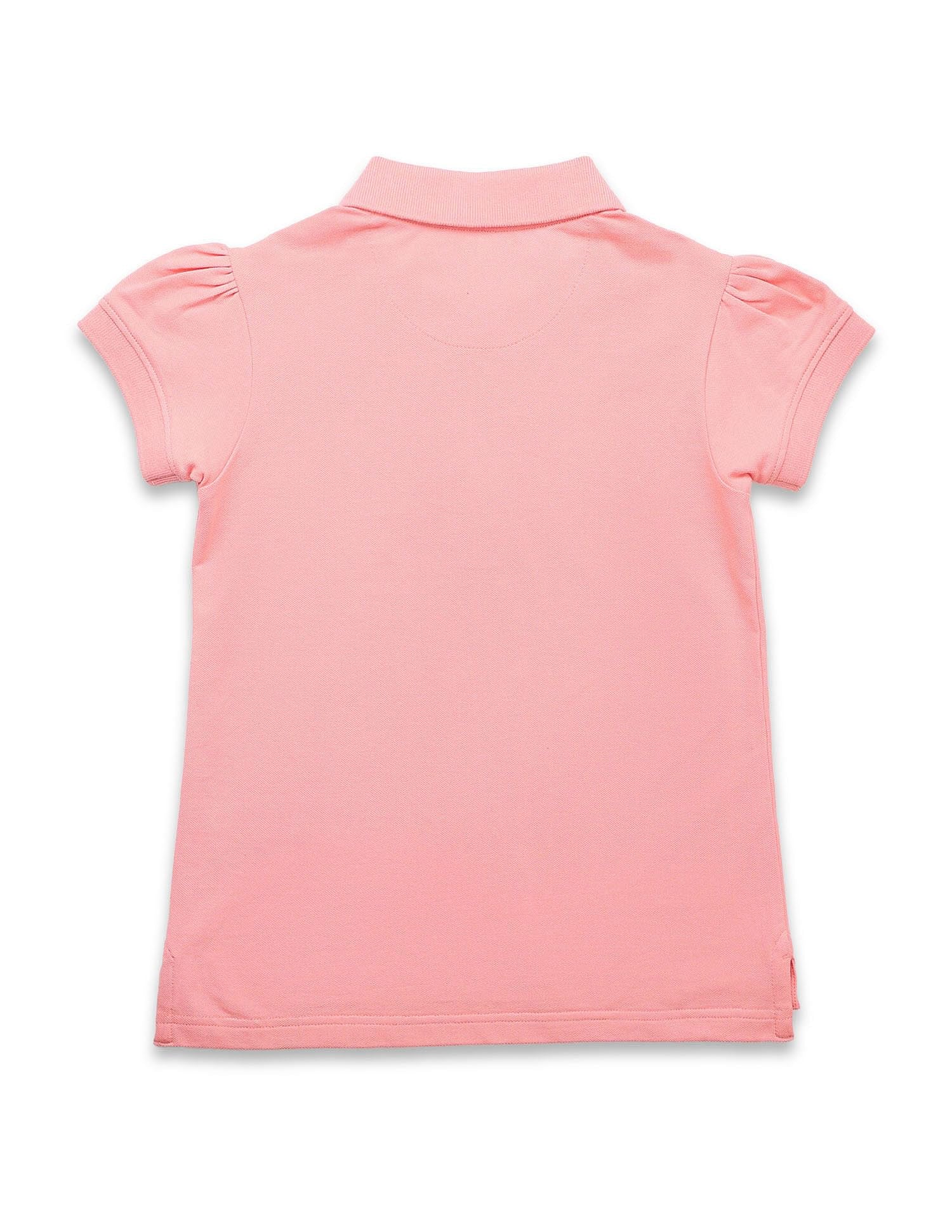 Girls Brand Printed Relaxed Fit Polo Shirt - Image 8