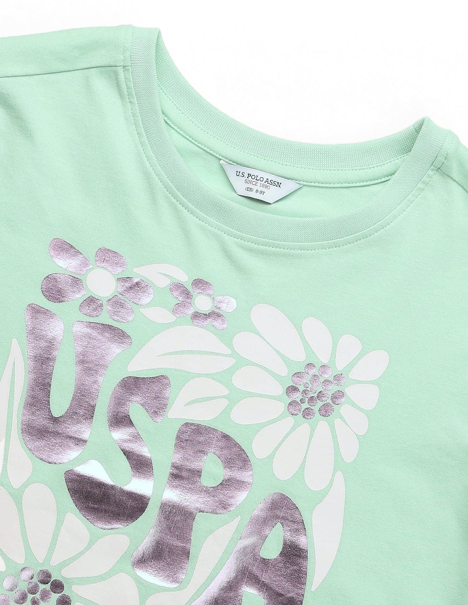 Girls Brand Printed Relaxed Fit T-Shirt - Image 8
