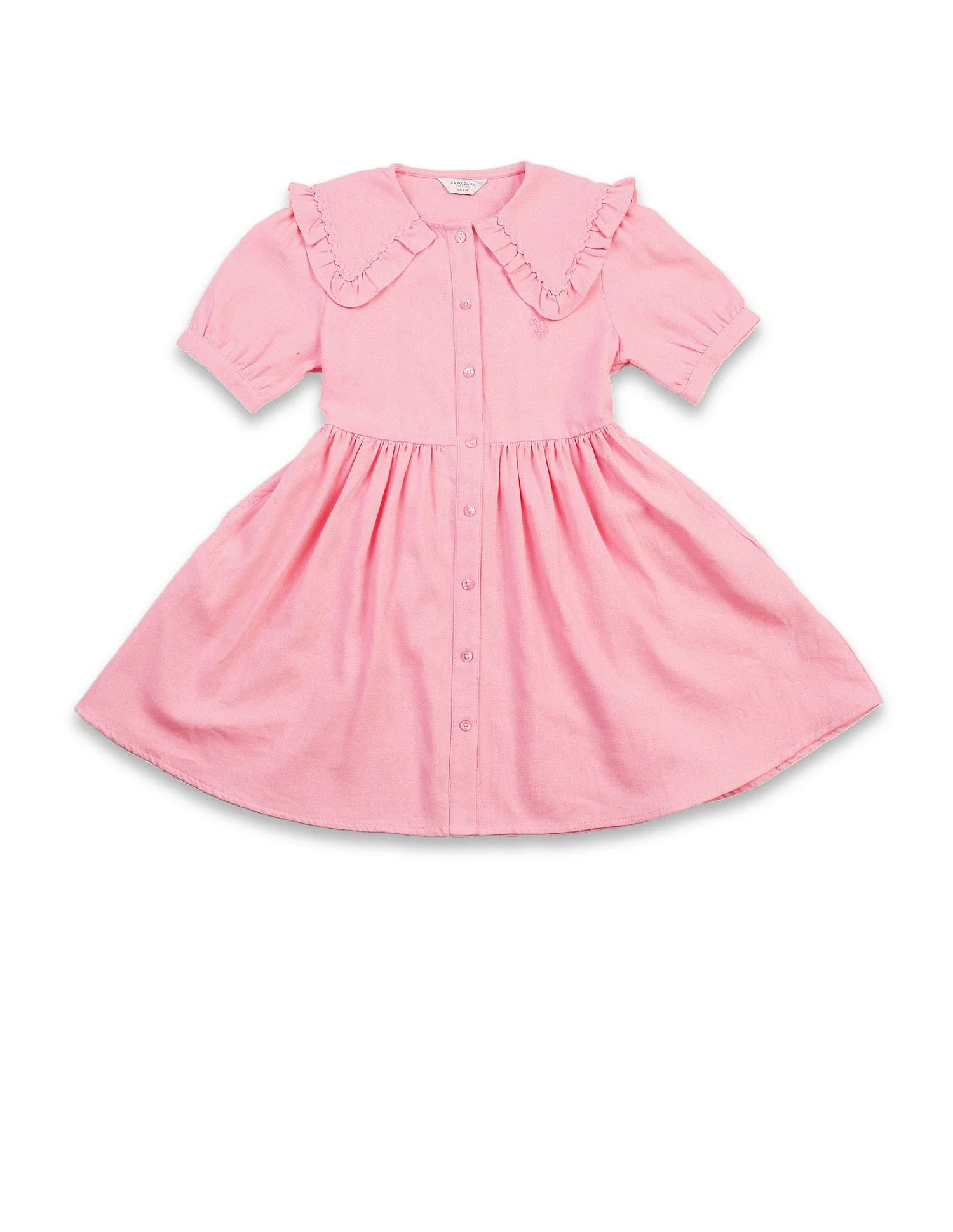Girls Cape Collar Solid Mini Dress - Image 6