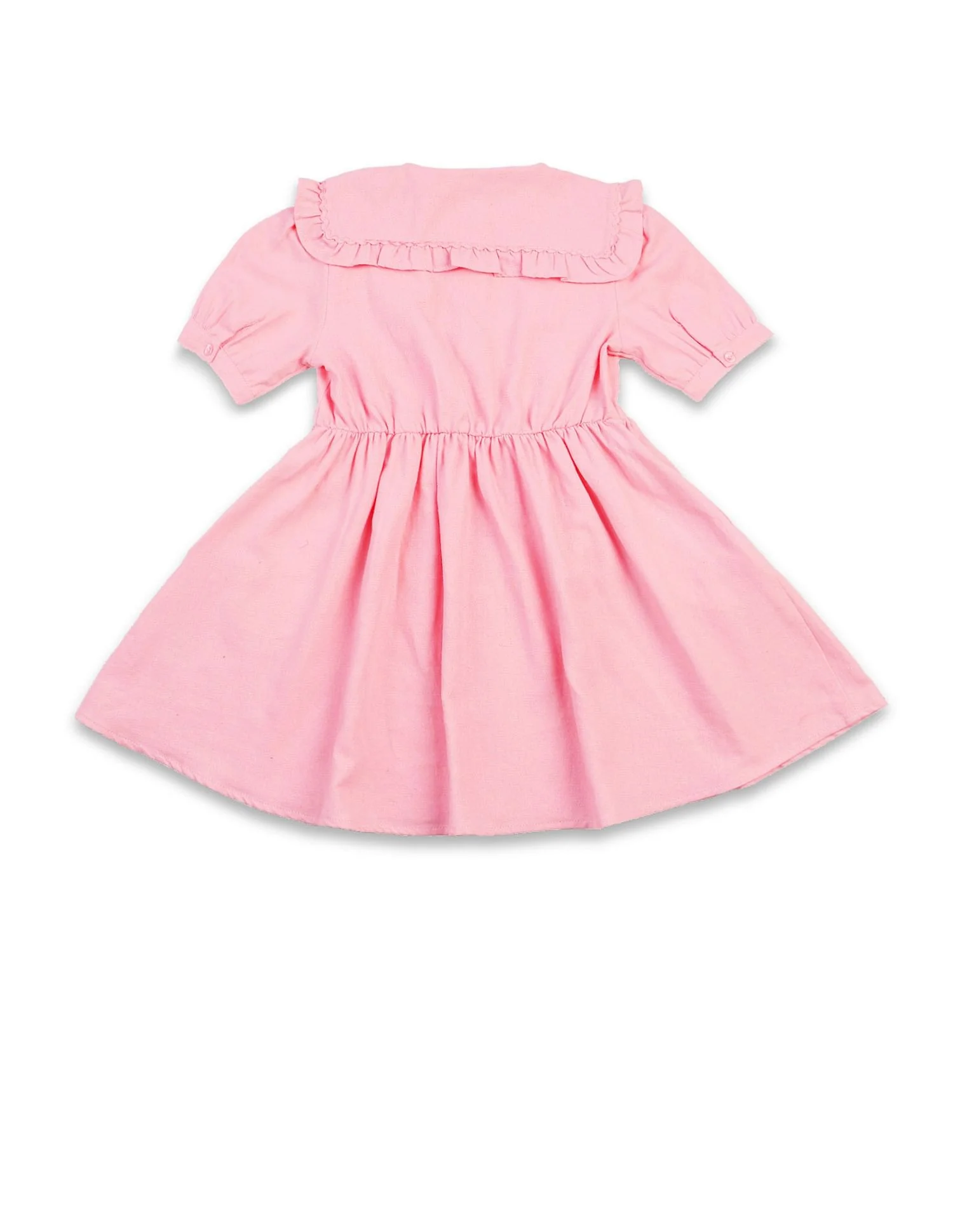 Girls Cape Collar Solid Mini Dress - Image 7