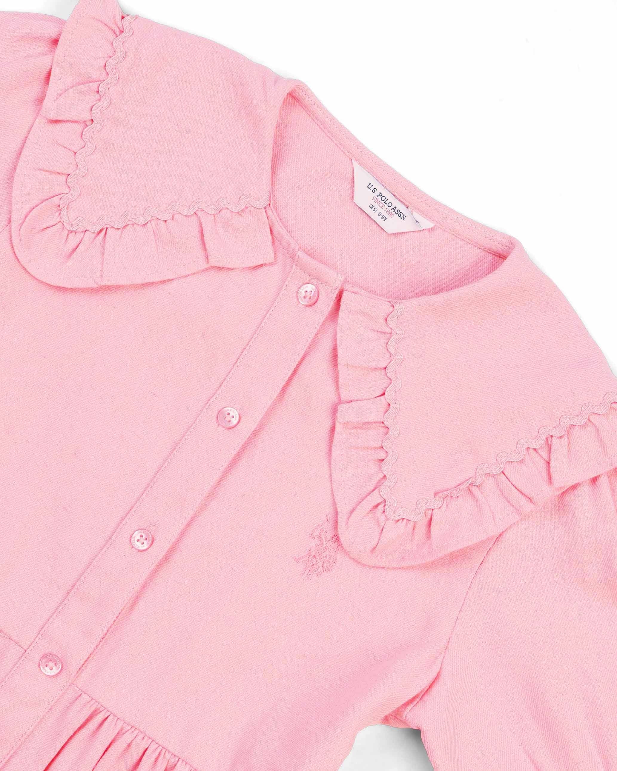 Girls Cape Collar Solid Mini Dress - Image 8