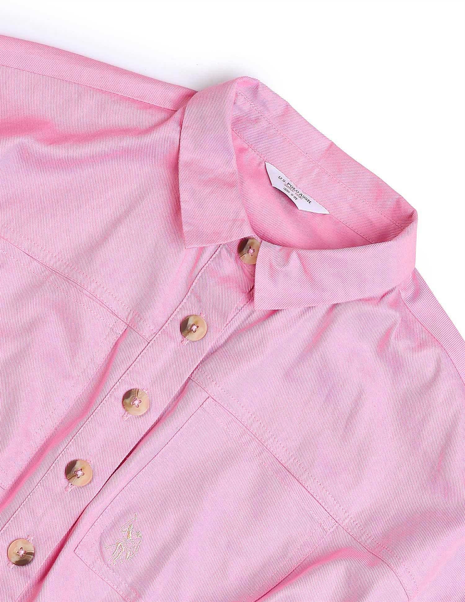 Girls Chambray Shirt Dress - Image 8