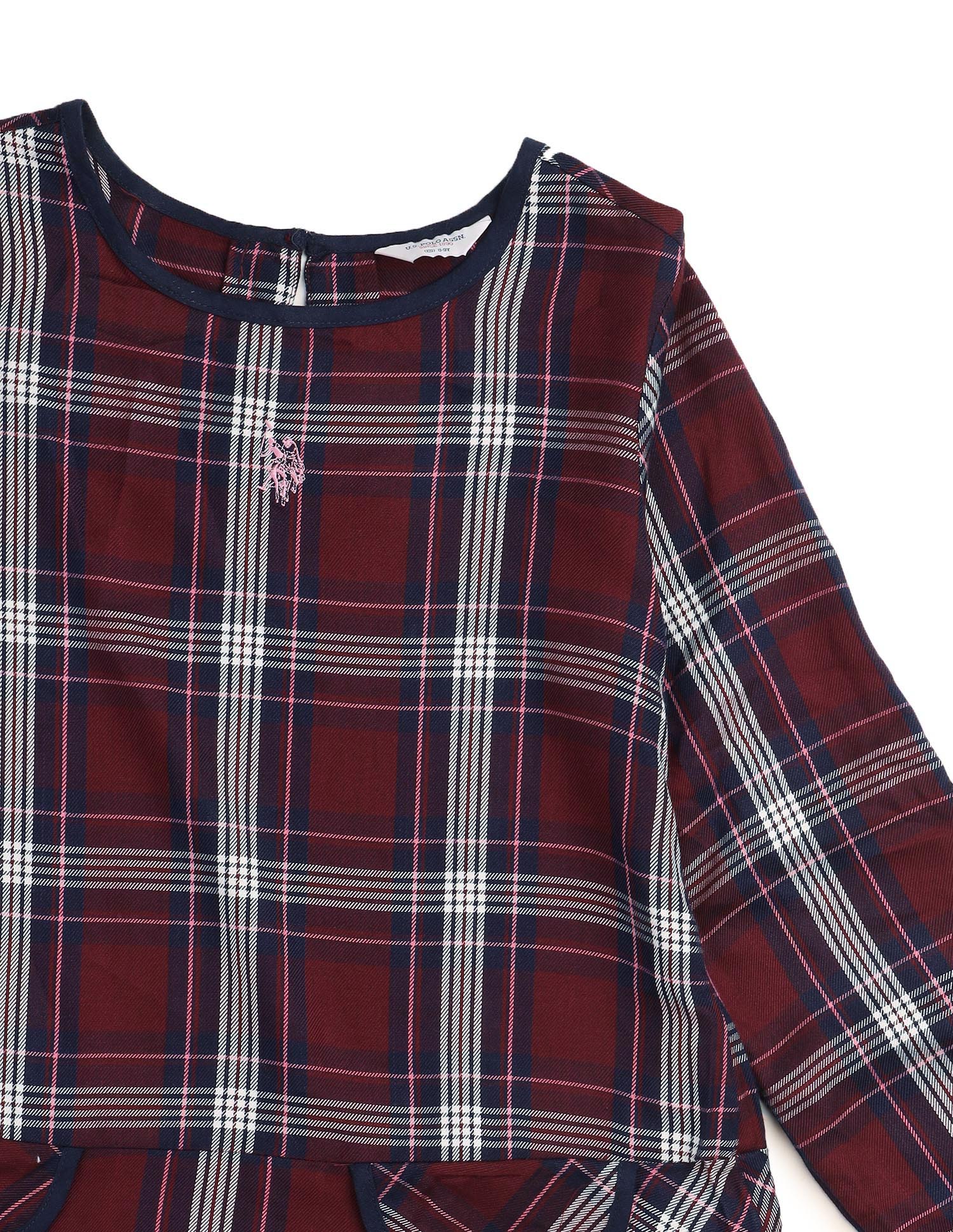 Girls Checked A-Line Dress - Image 2