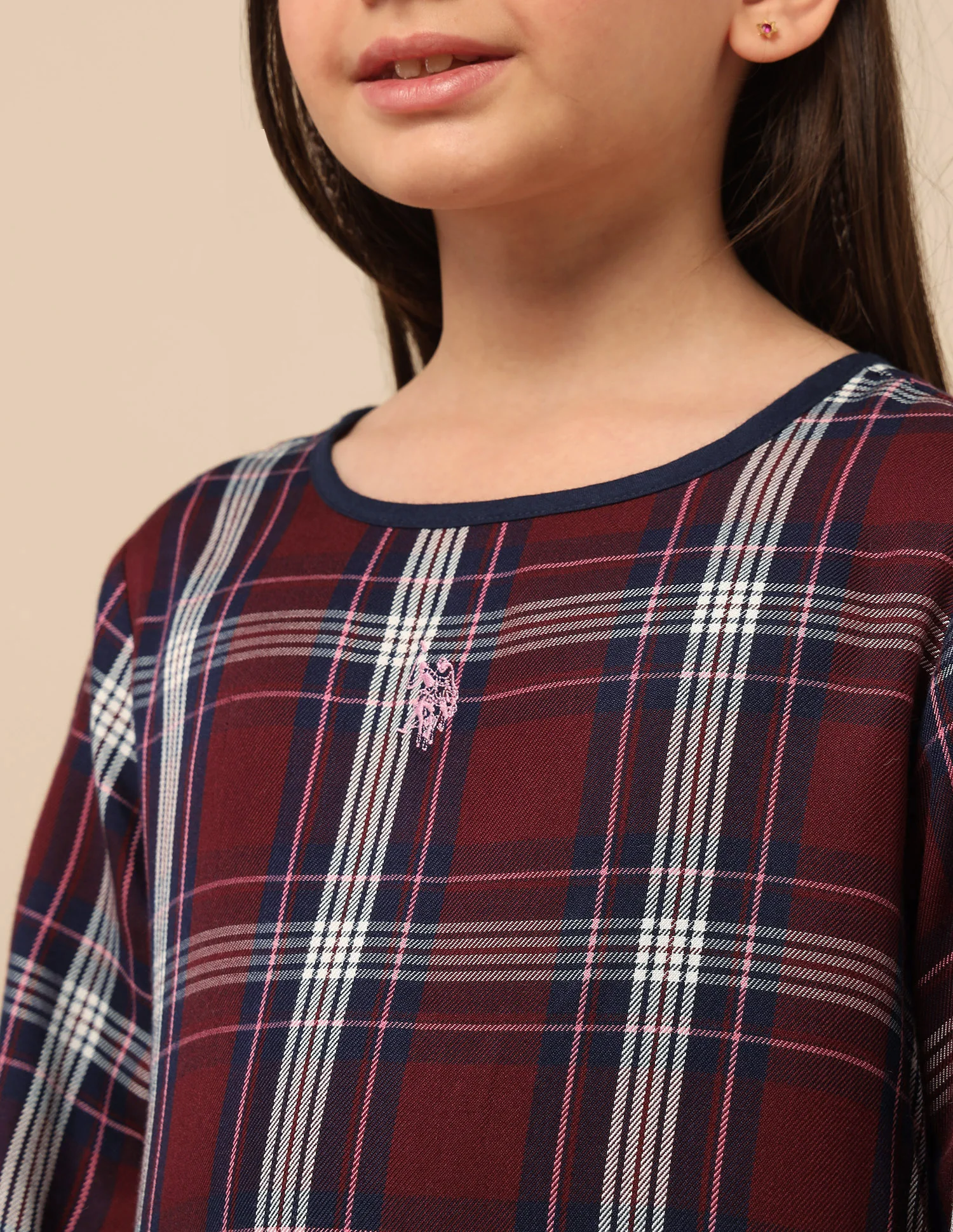 Girls Checked A-Line Dress - Image 6