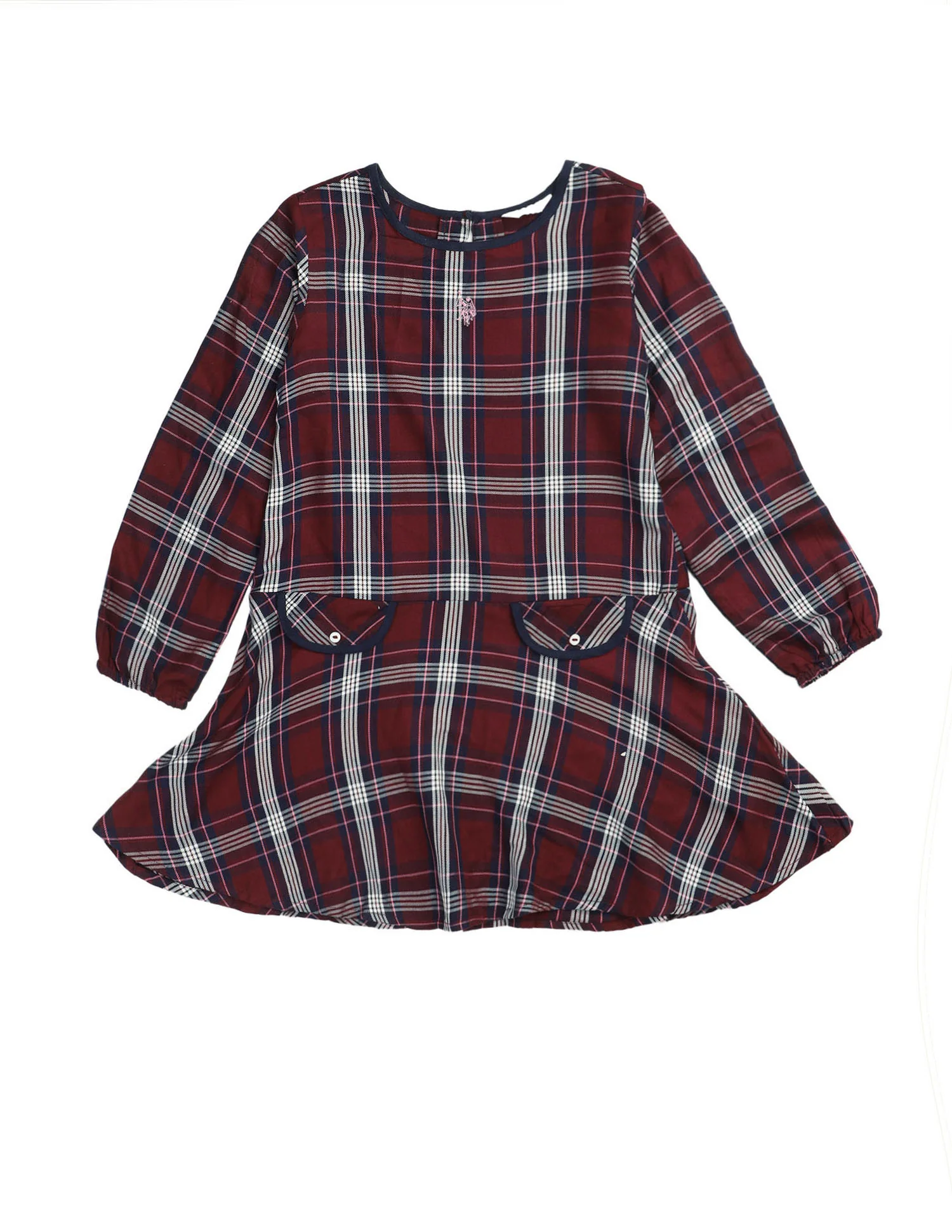 Girls Checked A-Line Dress - Image 8