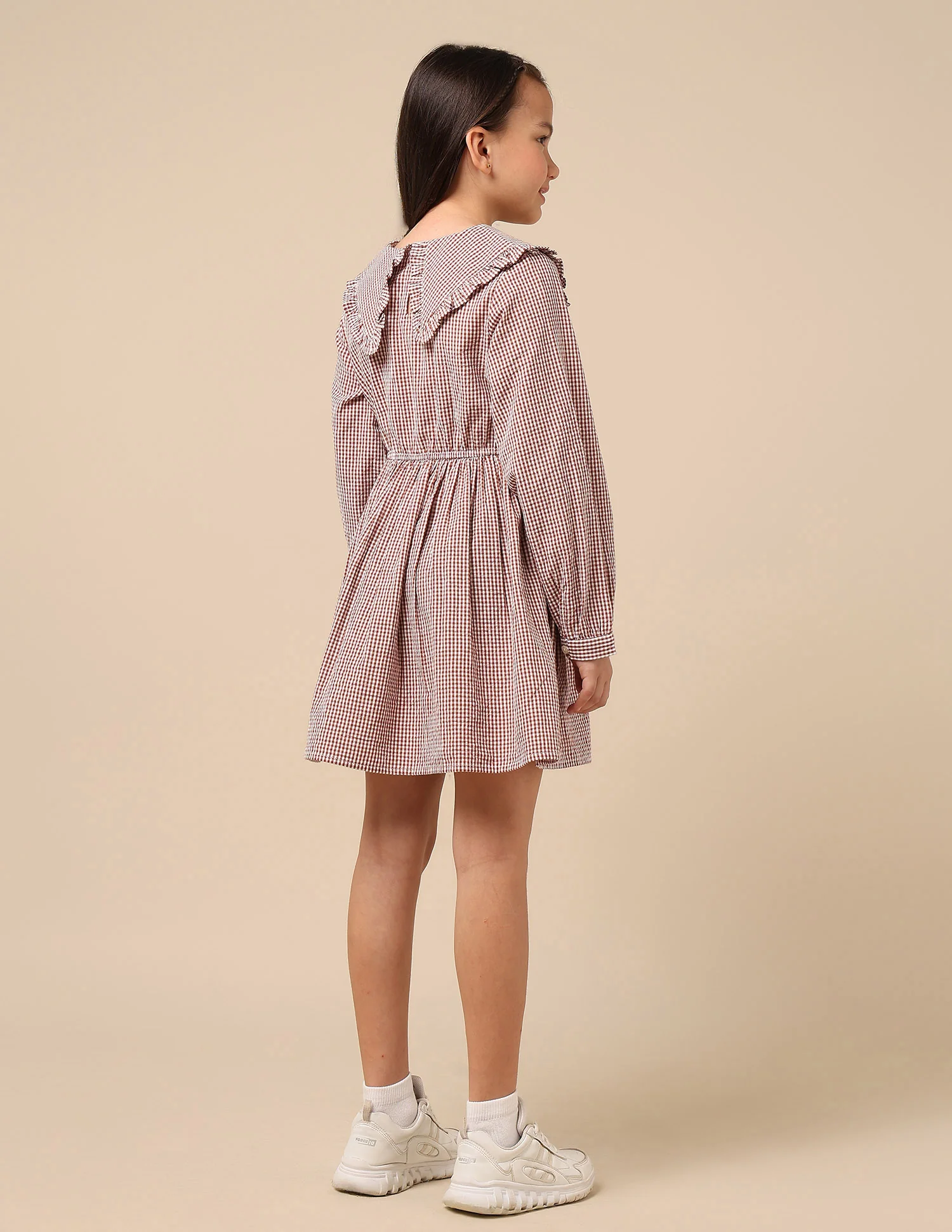 Girls Checked A-Line Dress - Image 5