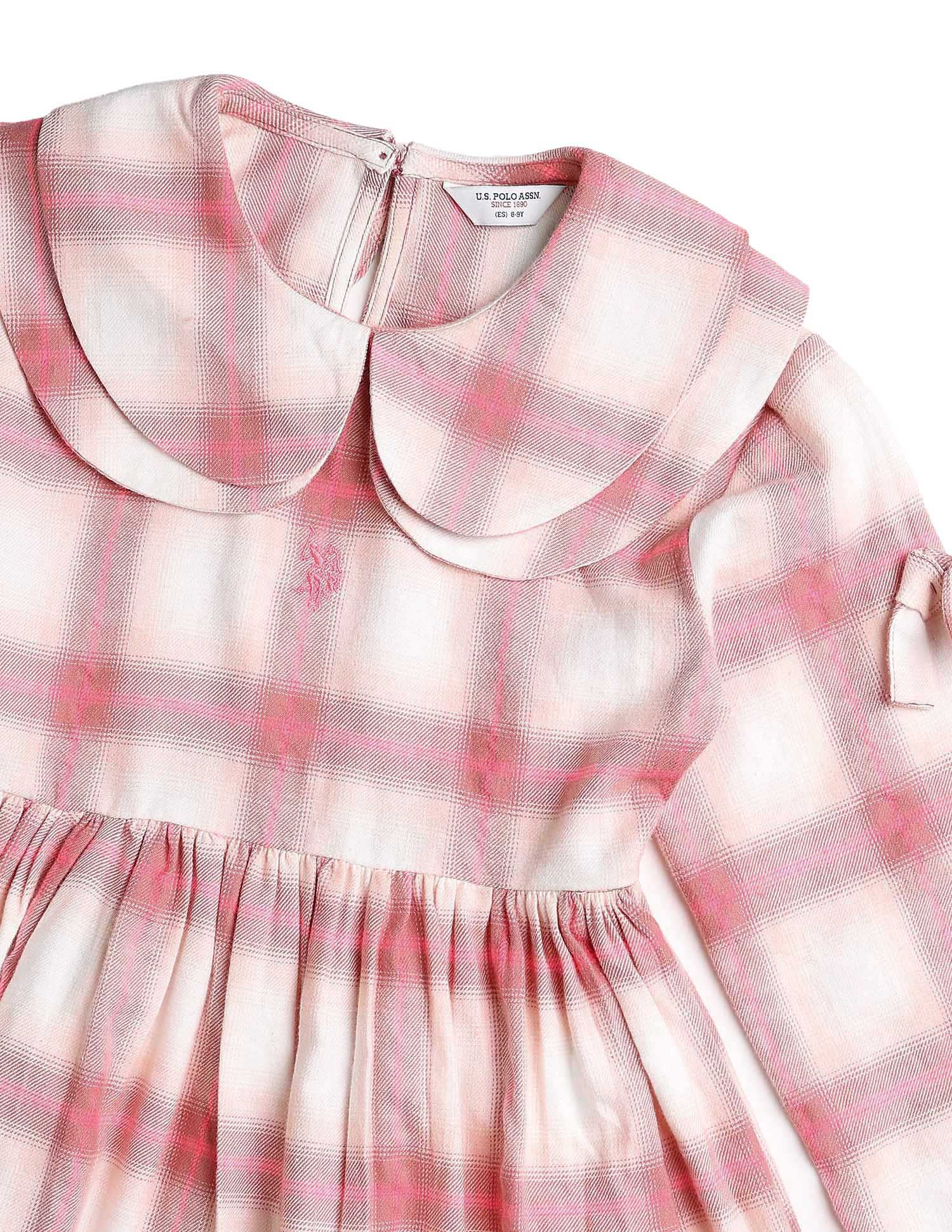 Girls Checked A-Line Dress - Image 10