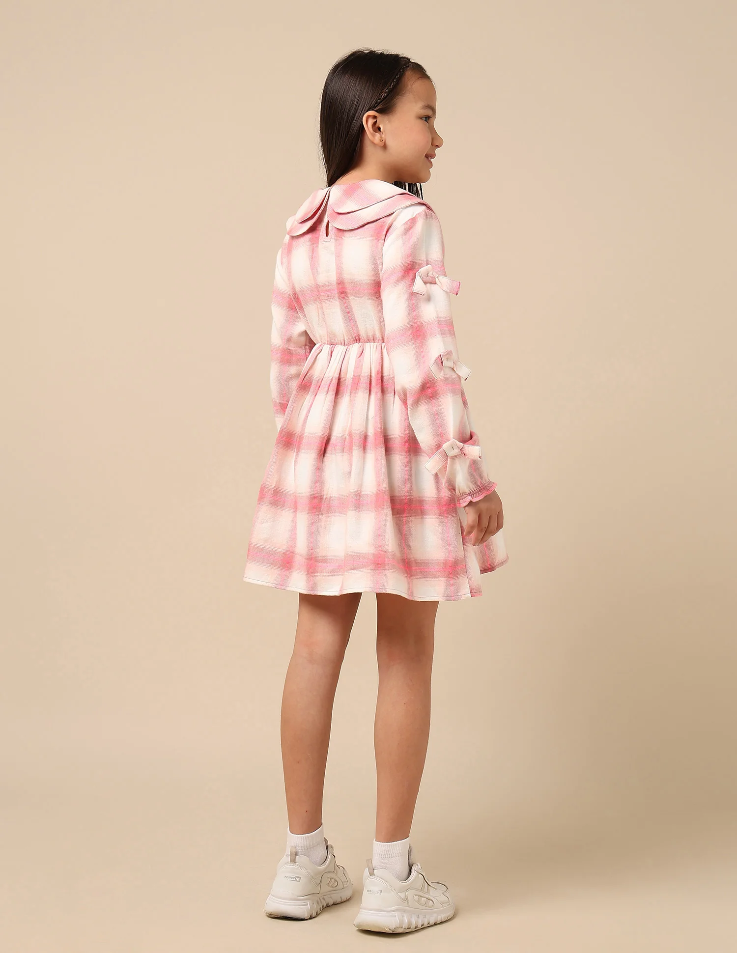 Girls Checked A-Line Dress - Image 5