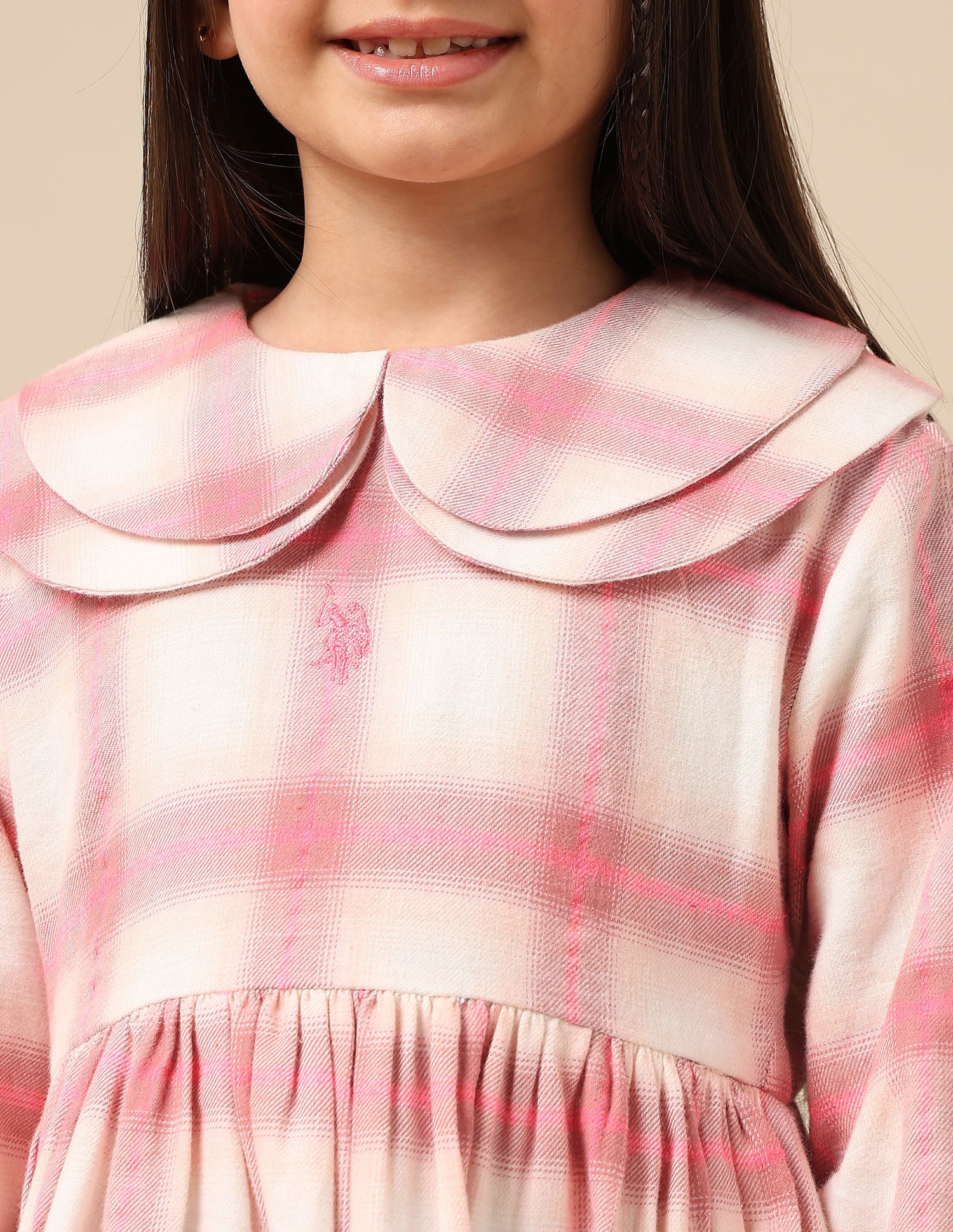 Girls Checked A-Line Dress - Image 7