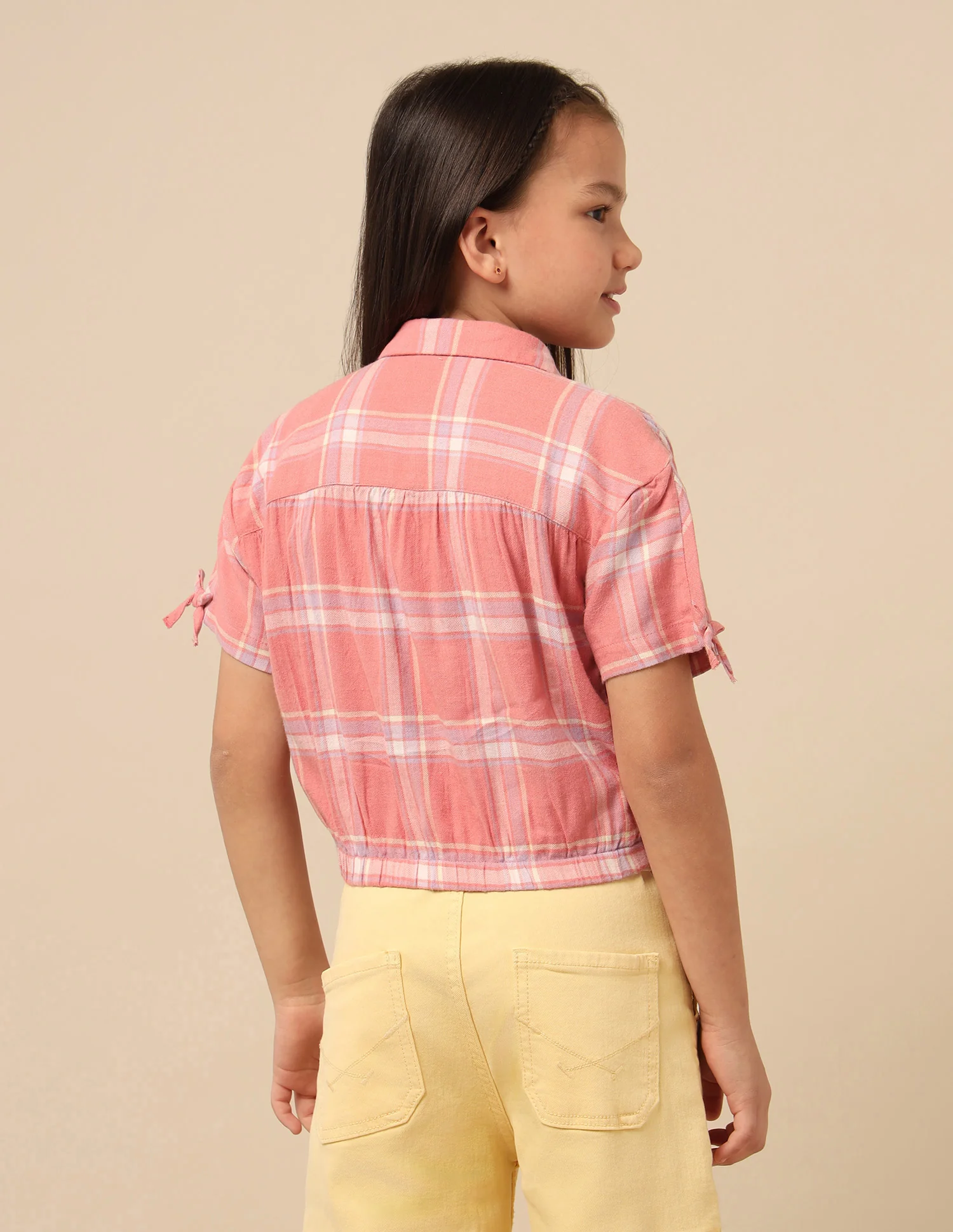 Girls Checked Regular Fit Top - Image 5