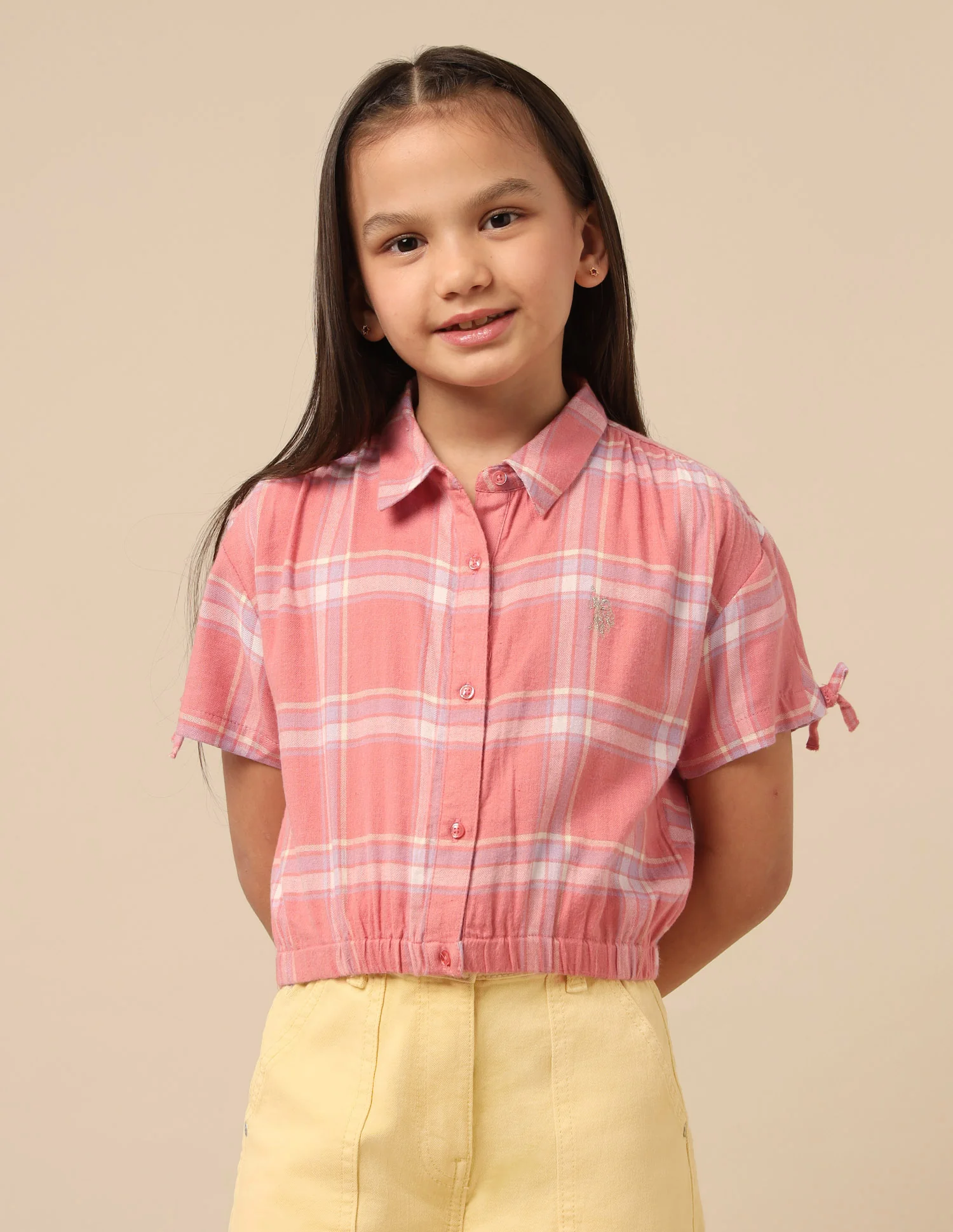 Girls Checked Regular Fit Top - Image 6