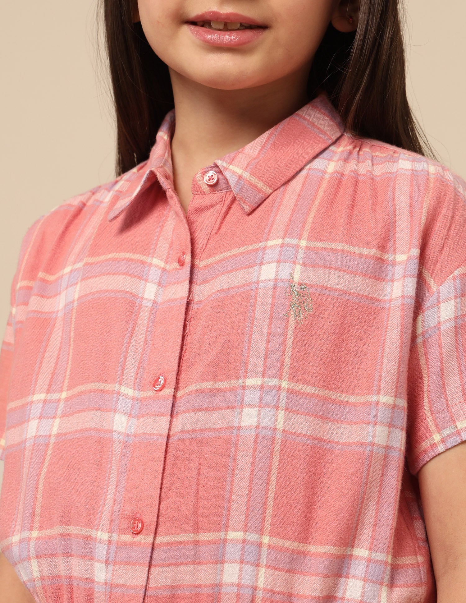 Girls Checked Regular Fit Top - Image 7