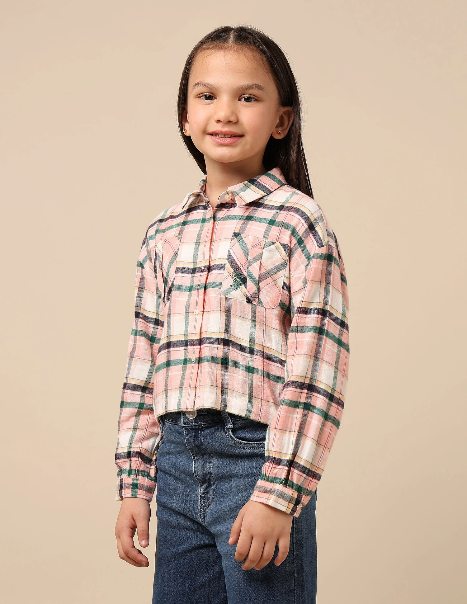 Girls Checked Regular Fit Top - Image 4