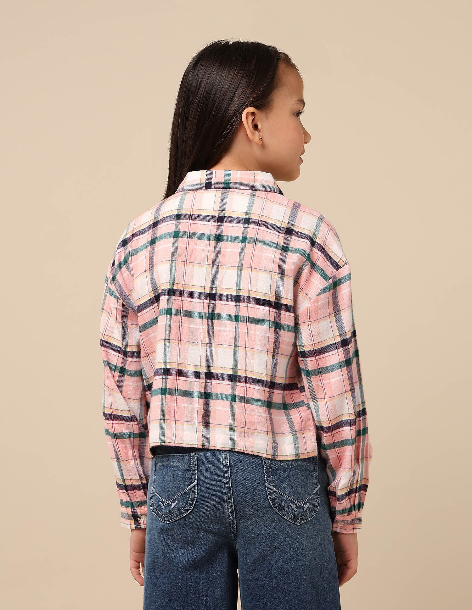 Girls Checked Regular Fit Top - Image 5