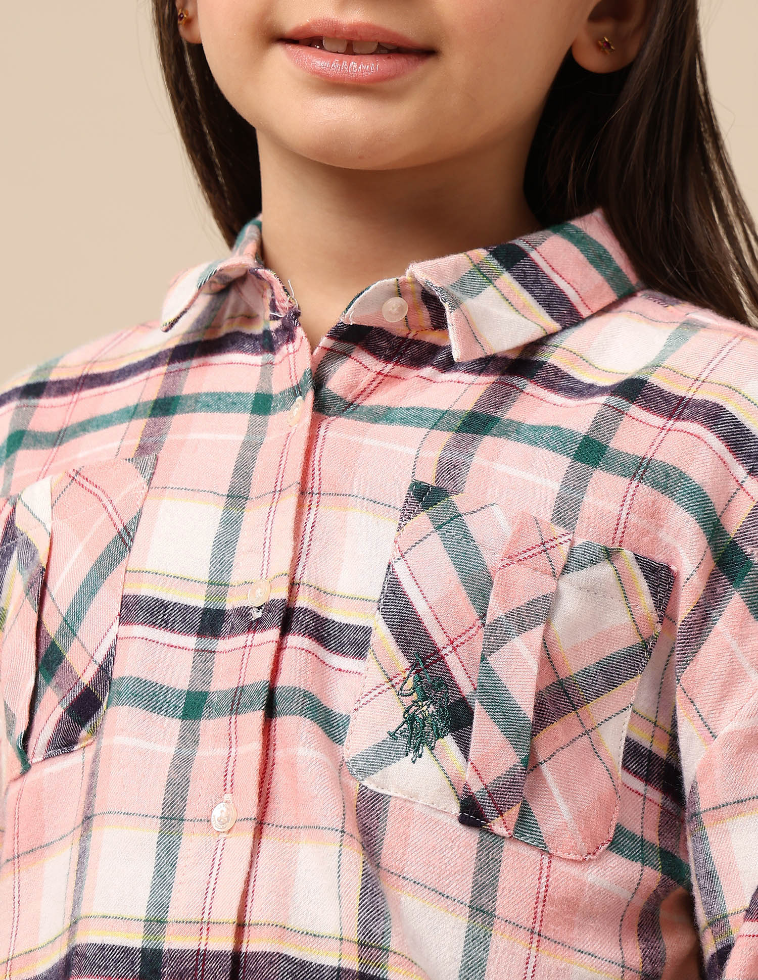 Girls Checked Regular Fit Top - Image 7