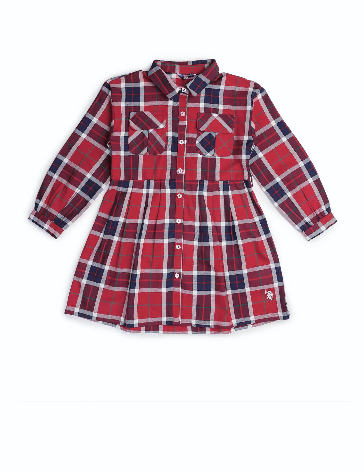 Girls Checked Shirt Dress - Image 10