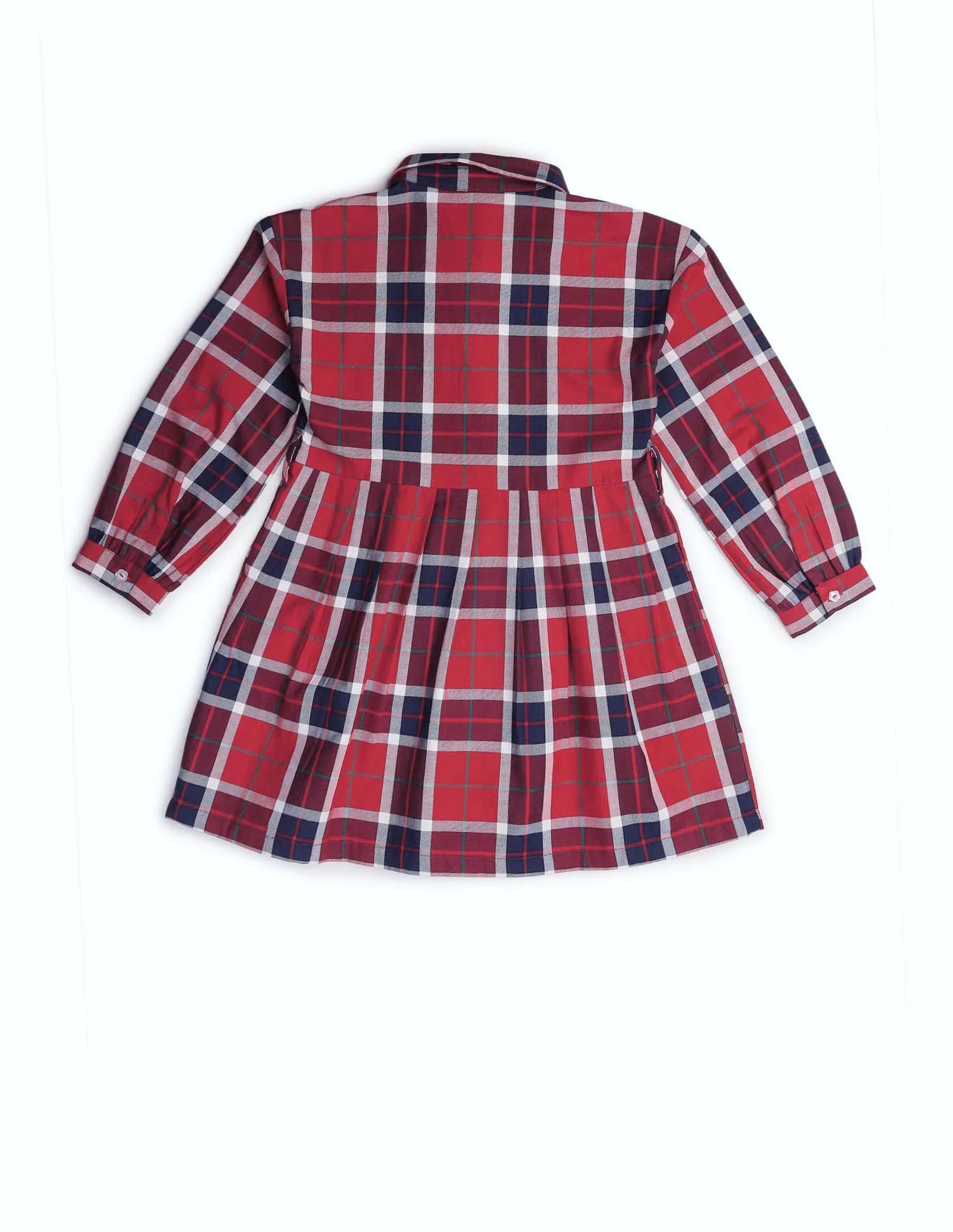 Girls Checked Shirt Dress - Image 11