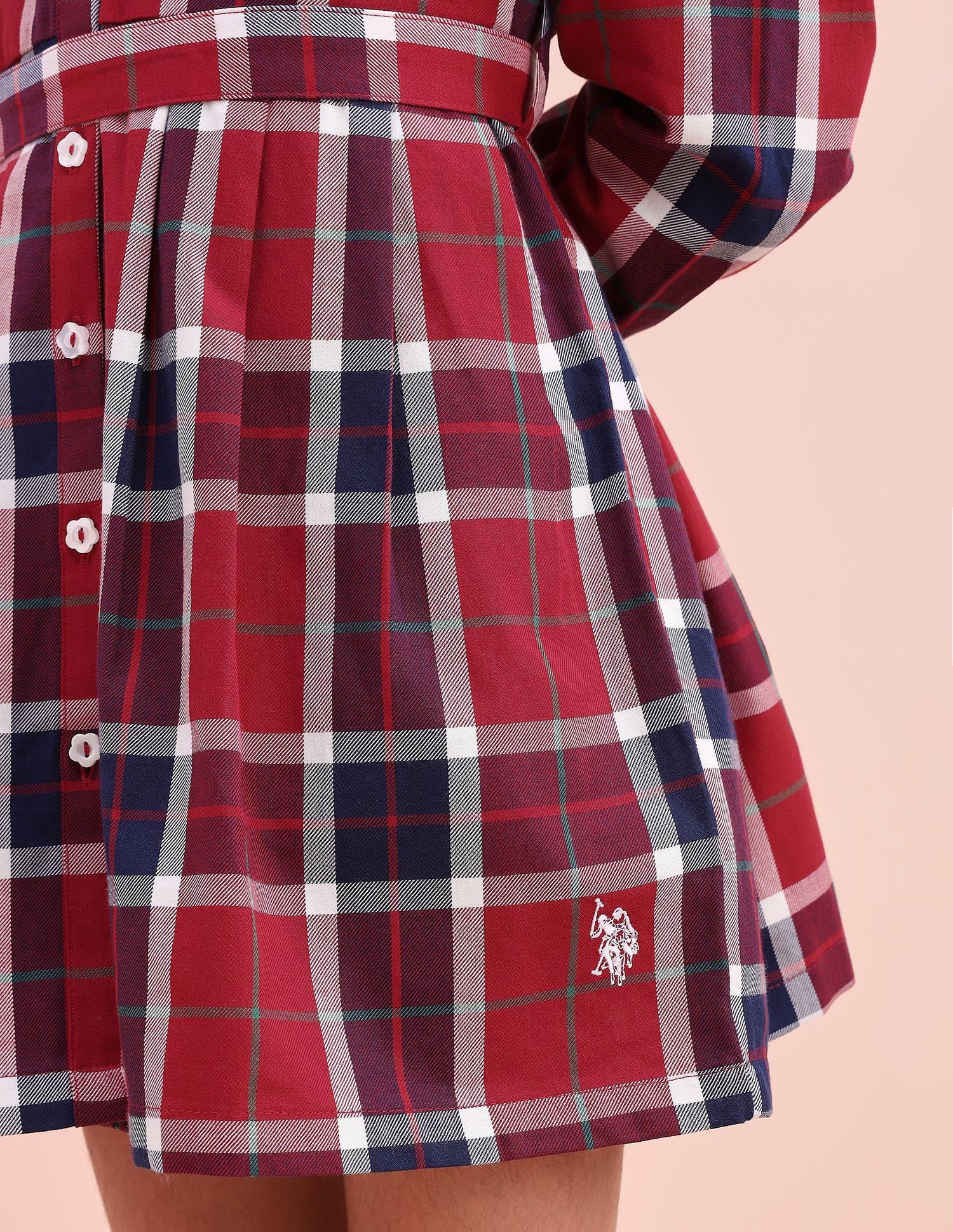Girls Checked Shirt Dress - Image 9