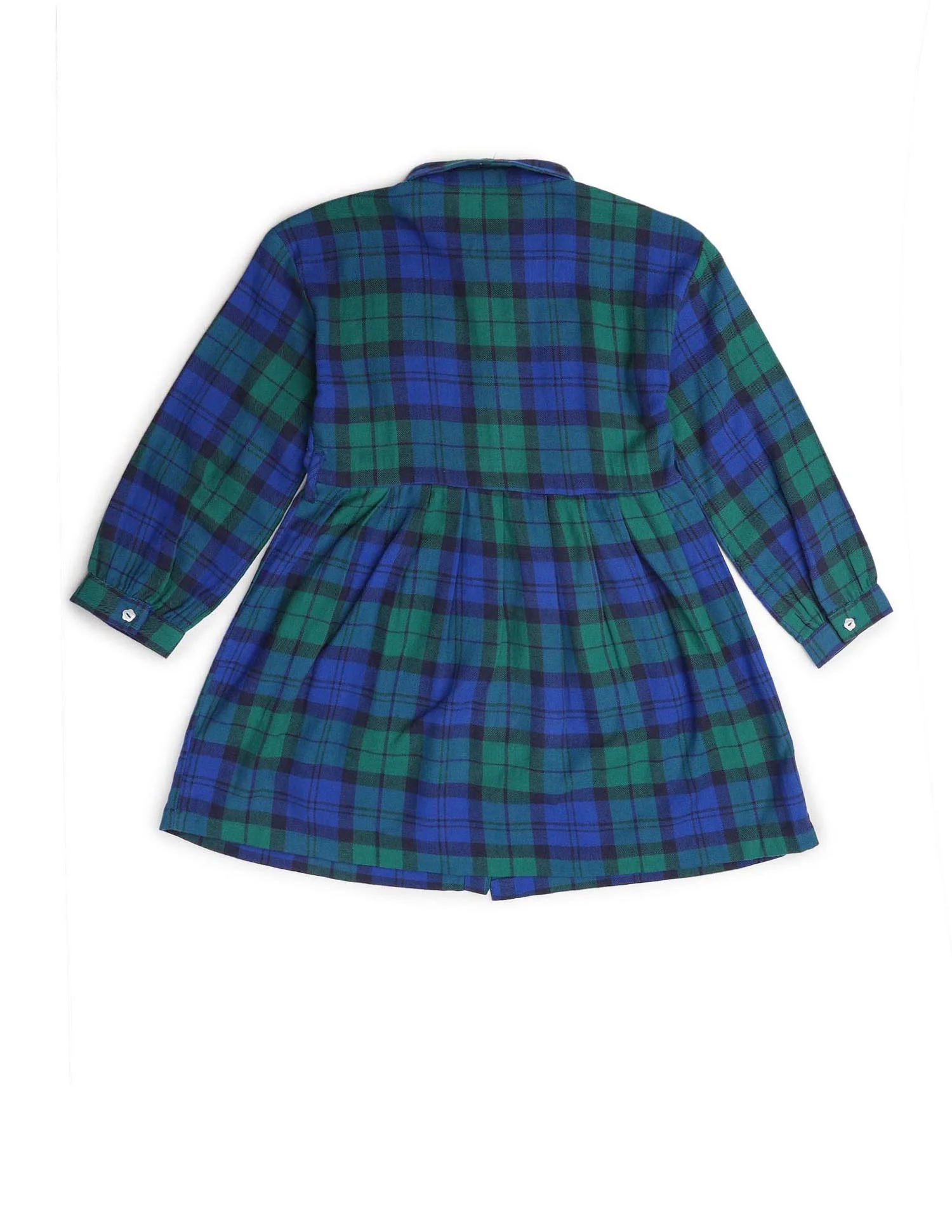 Girls Checked Shirt Dress - Image 10