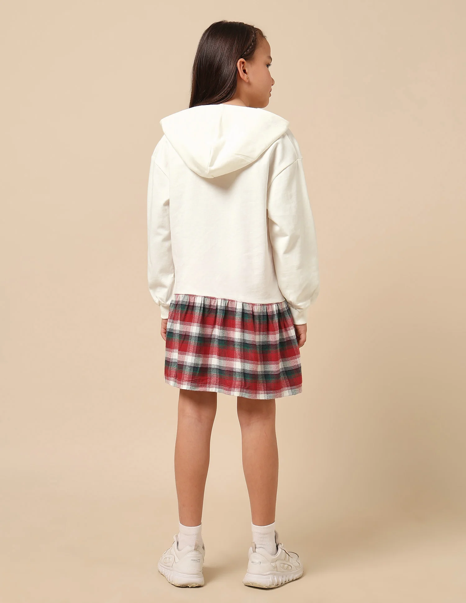 Girls Checked Sweat Dress - Image 5