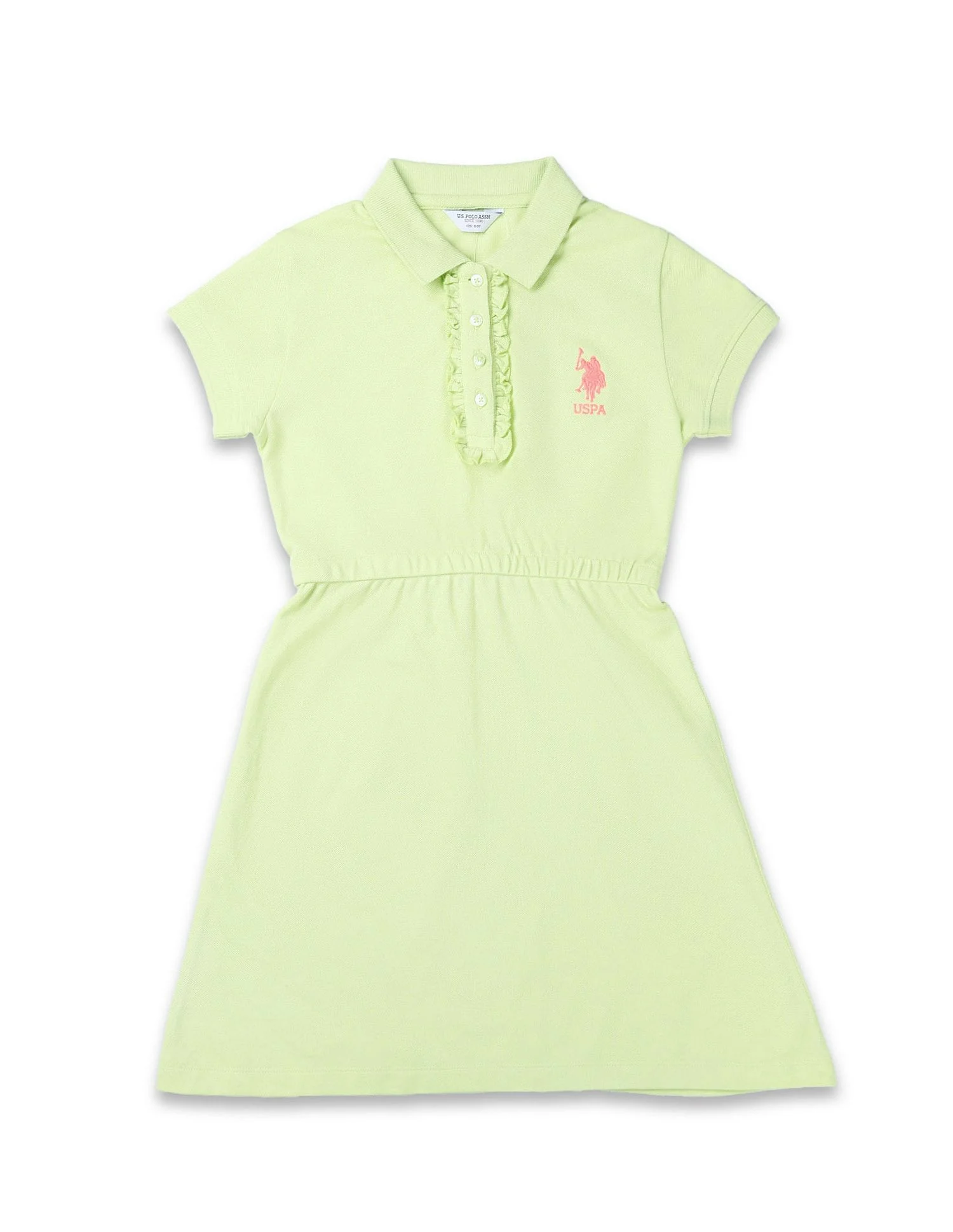 Girls Cinched Waist Polo Dress - Image 6