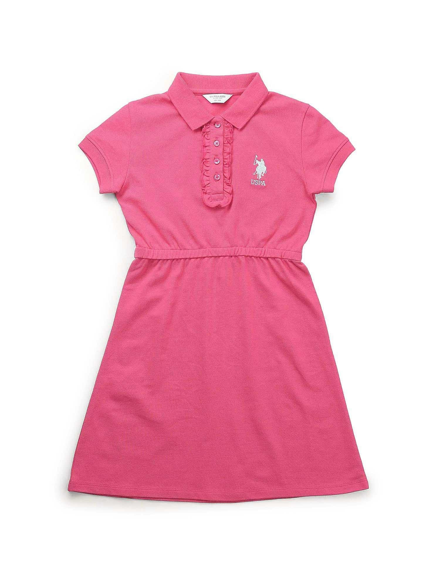 Girls Cinched Waist Polo Dress - Image 7