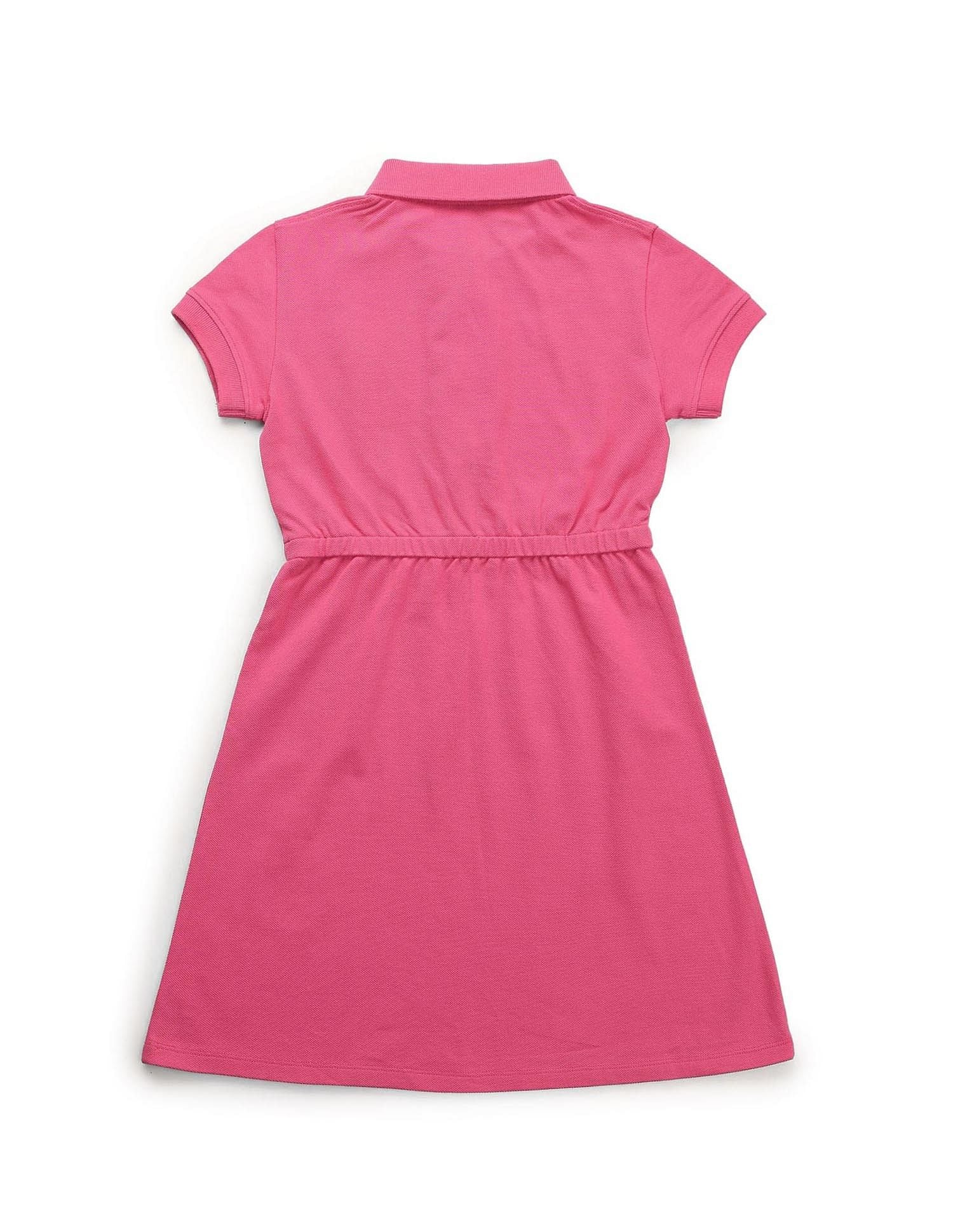 Girls Cinched Waist Polo Dress - Image 8